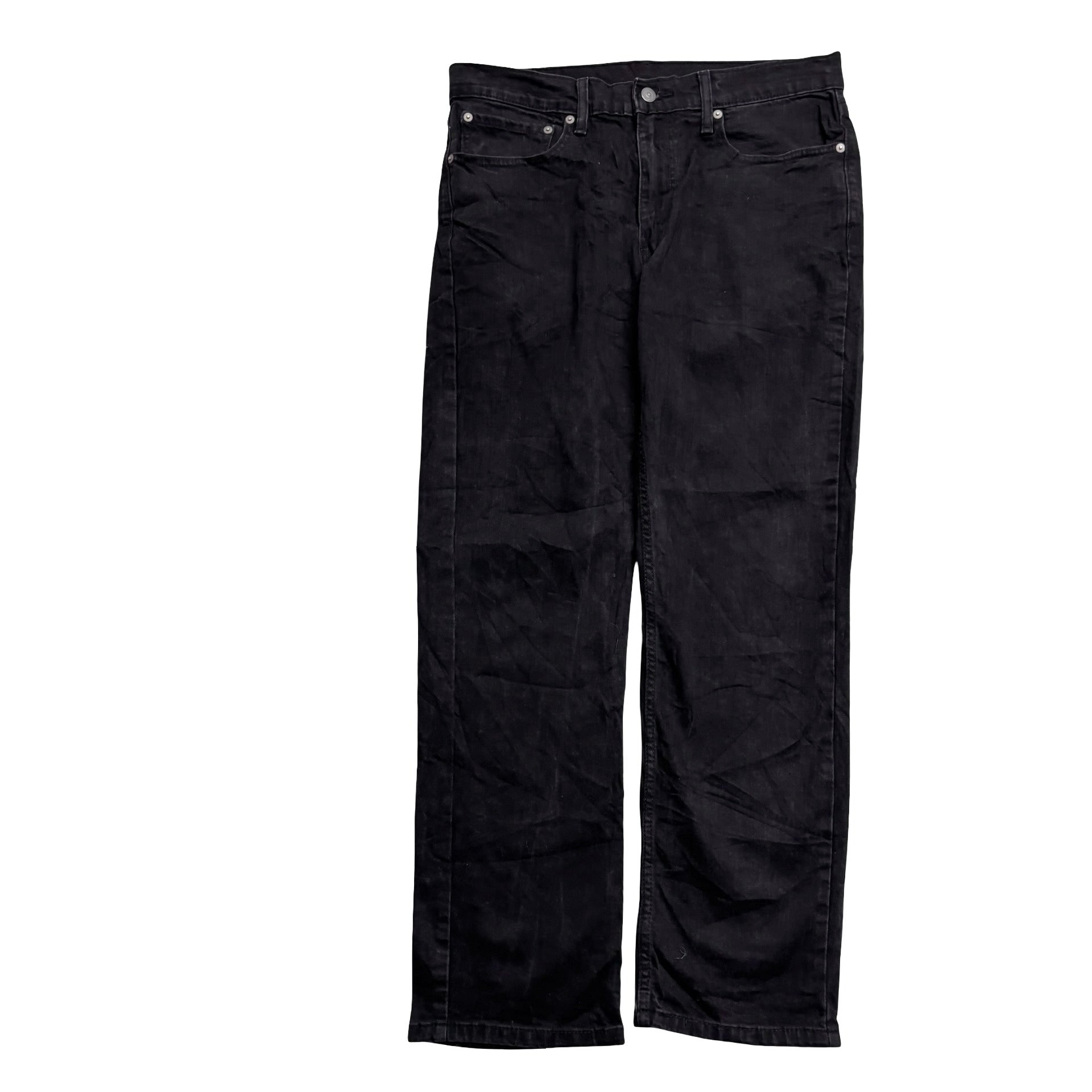 Levis 514 Jeans W34 L30 Mens Black Regular Straight Fit Stretch Denim (E)