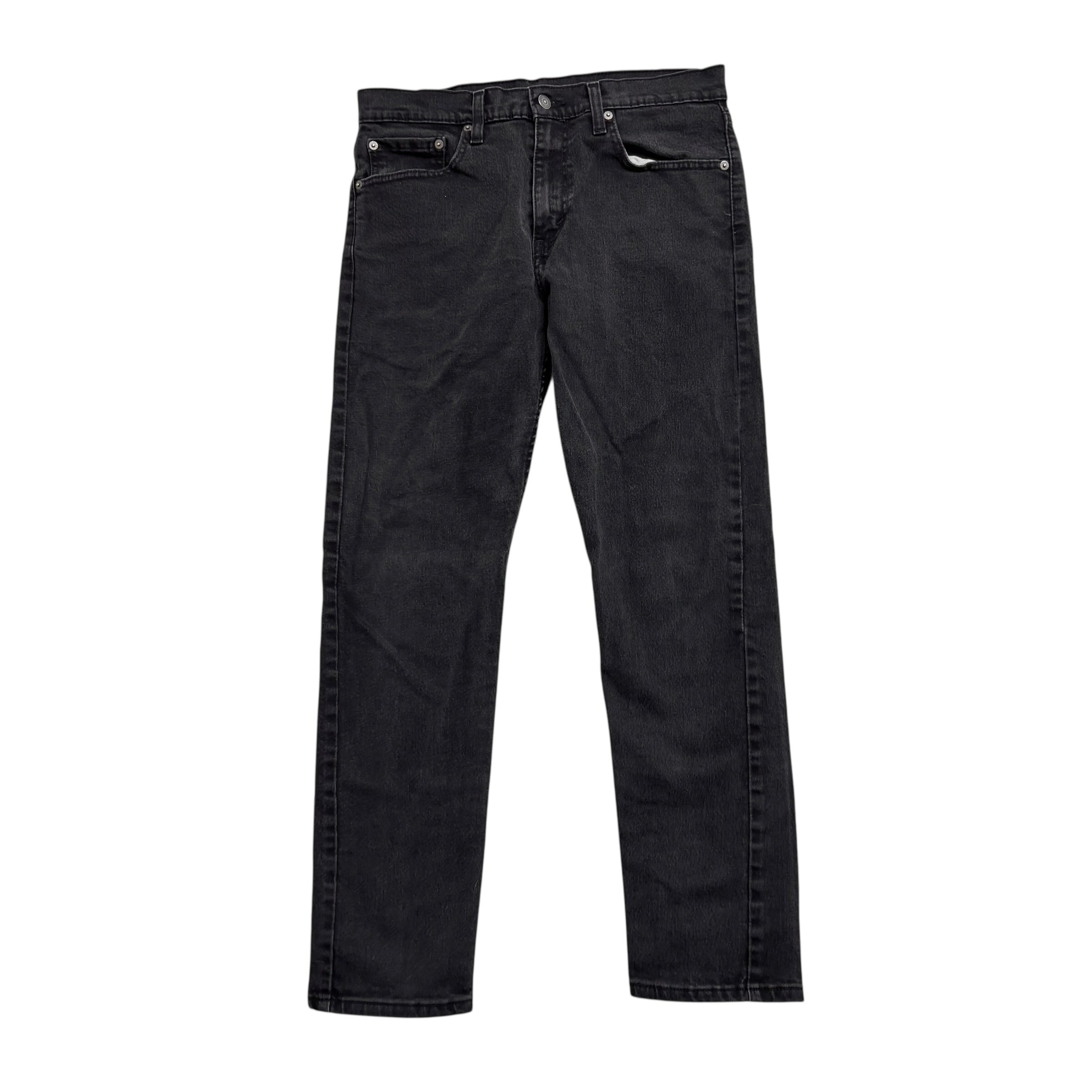 Levis 502 Jeans W32 L29 Mens Black Regular Tapered Fit Stretch Denim