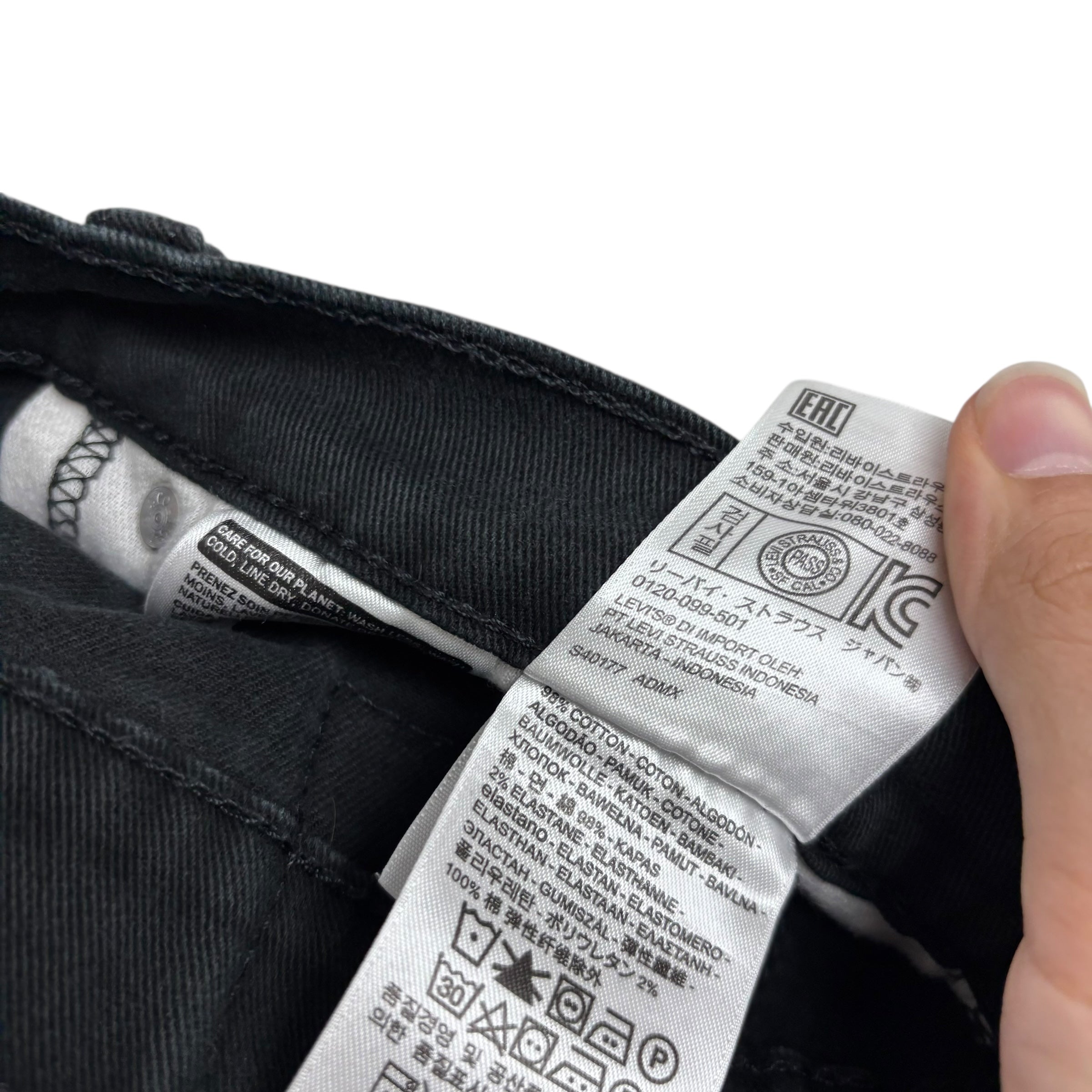 Levis 541 Jeans W36 L32 Mens Black Athletic Tapered Fit Stretch Denim (F)