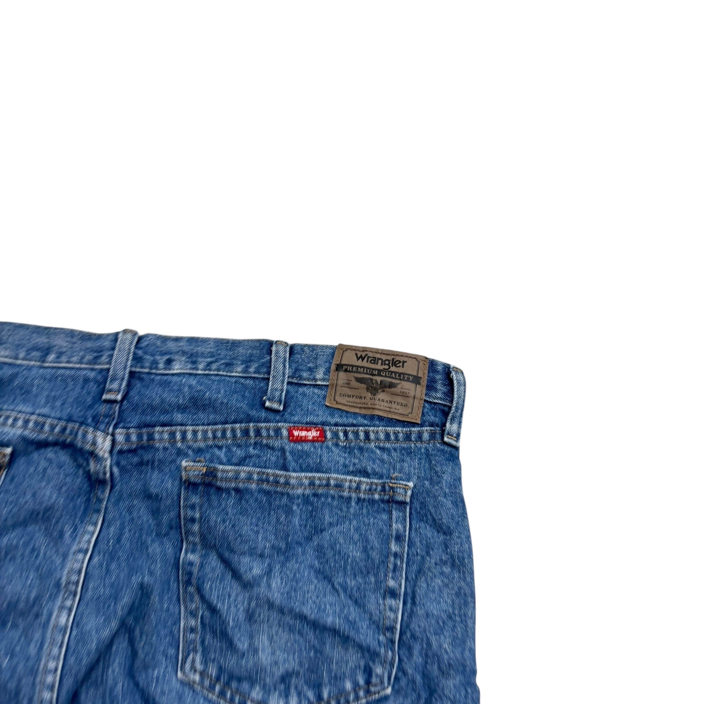 Wrangler Jeans W42 L28 Mens Mid Blue Regular Straight Fit Denim