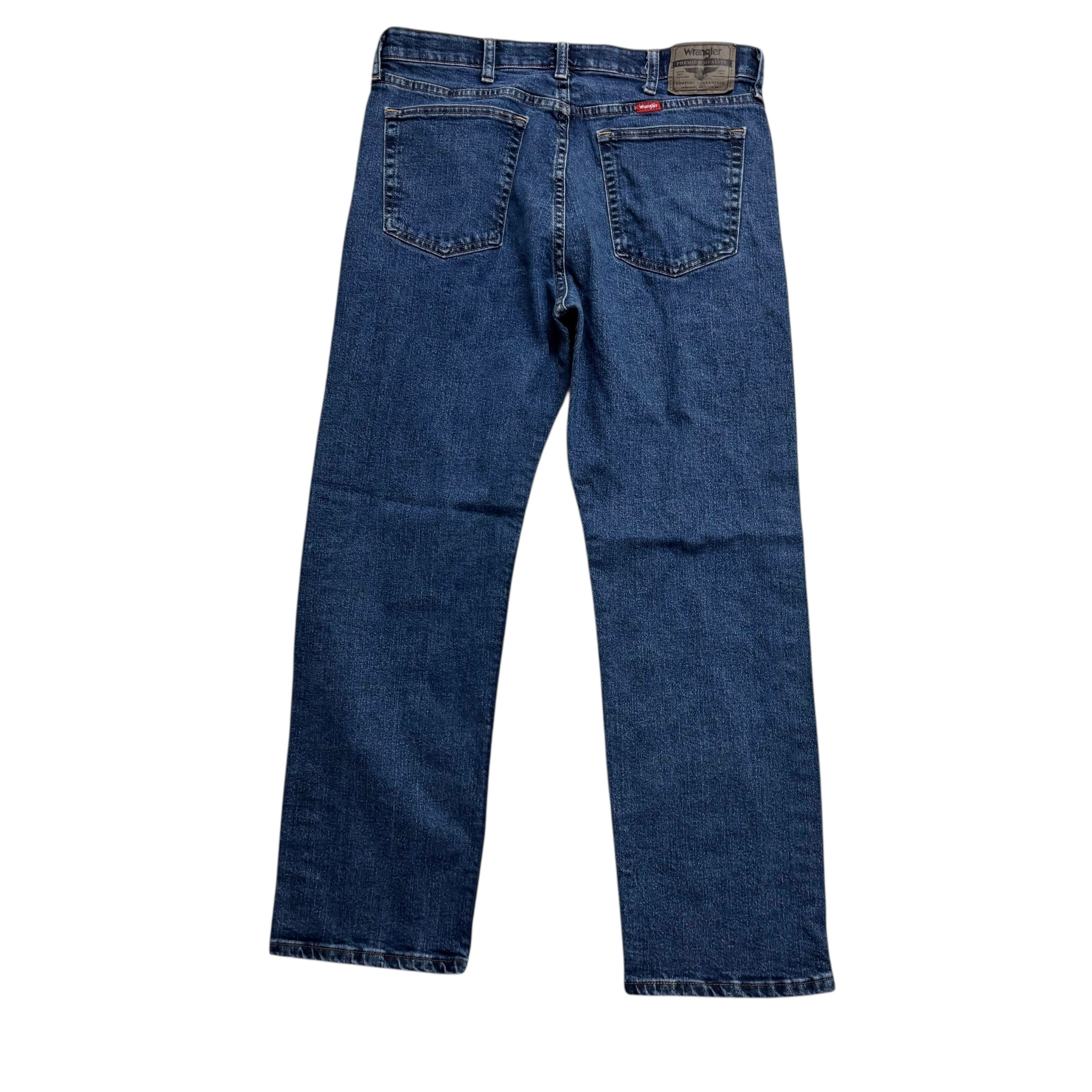 Wrangler Jeans W34 L29 Mens Dark Blue Regular Straight Fit Stretch Denim