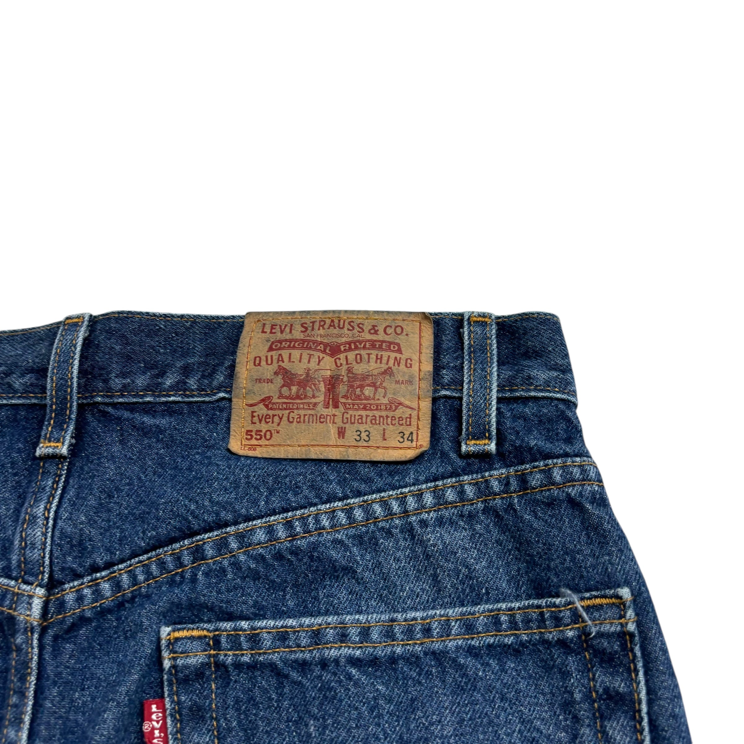 Levis 550 Jeans W32 L34 Mens Mid Blue Relaxed Straight Fit Vintage Denim