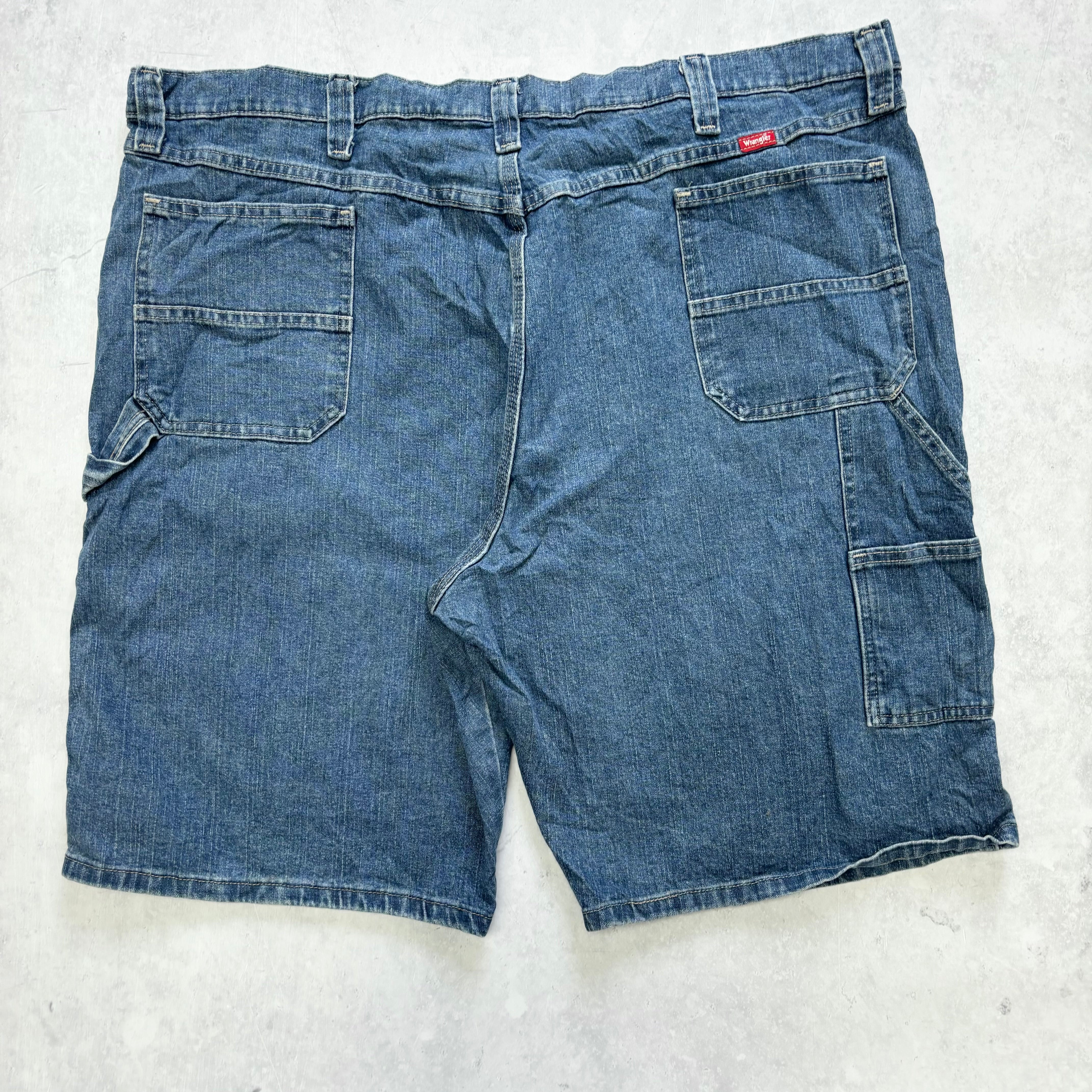 Vintage Wrangler Jorts W46 Mens Denim Shorts Mid Blue Baggy Relaxed Carpenter