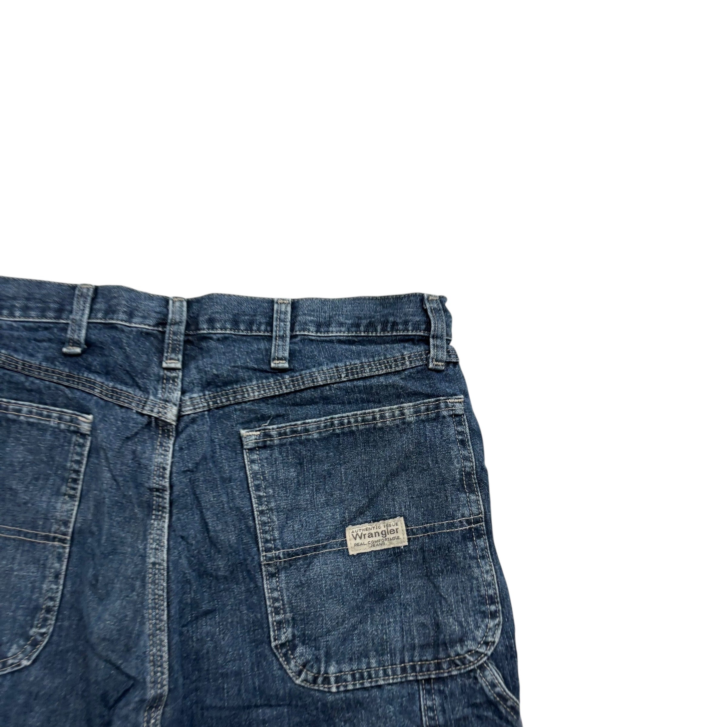 Wrangler Baggy Jorts W34 Mens Dark Blue Denim Shorts Relaxed Fit Carpenter