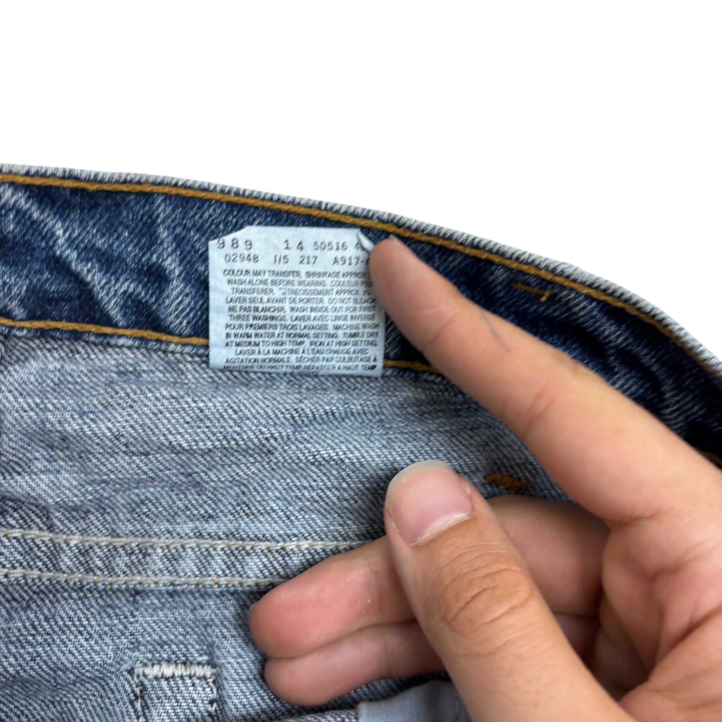 Levis 516 Jeans W40 L32 Mens Mid Blue Regular Straight Fit Vintage Denim (E)