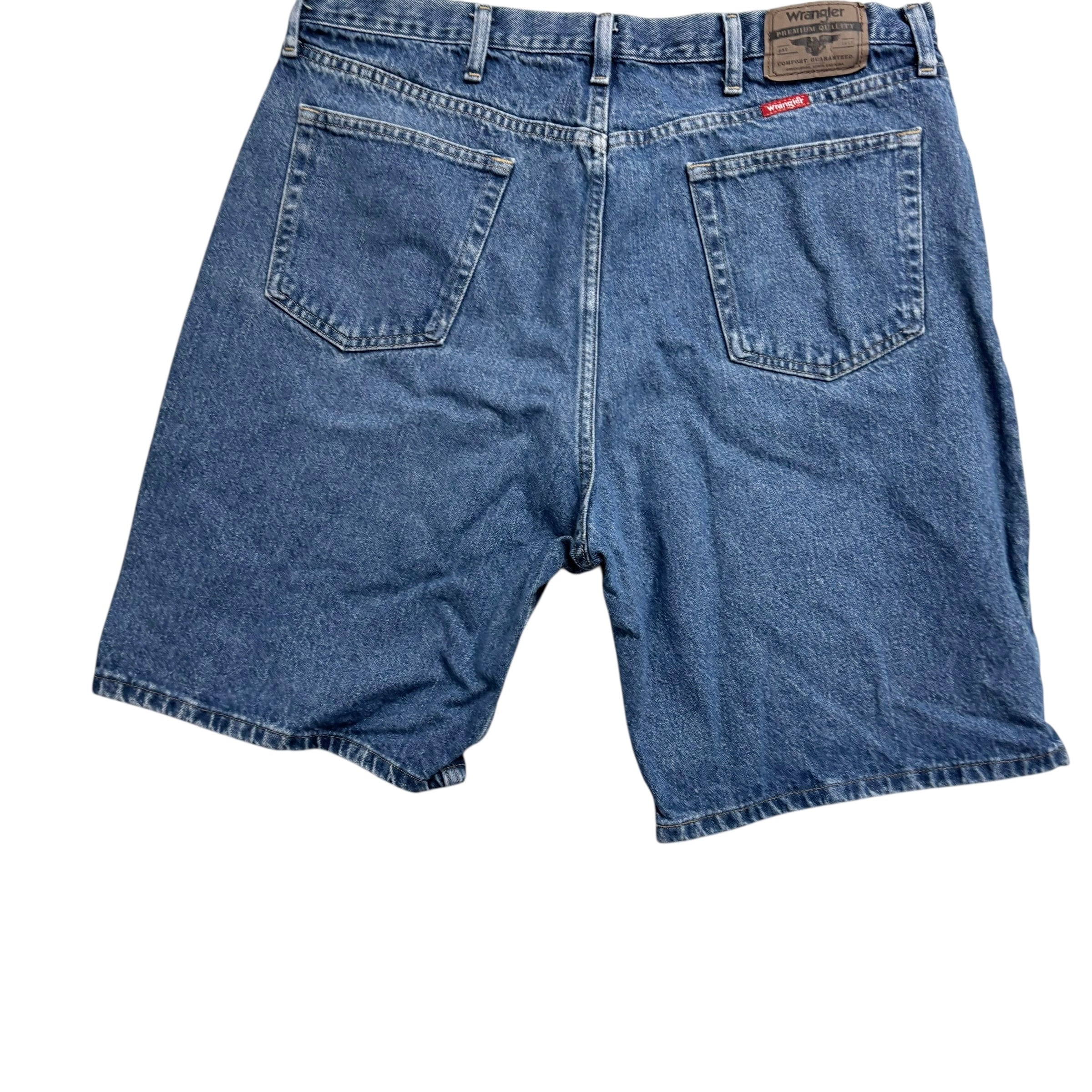 Wrangler Baggy Jorts W38 Mens Denim Shorts Mid Blue Relaxed Fit (E)
