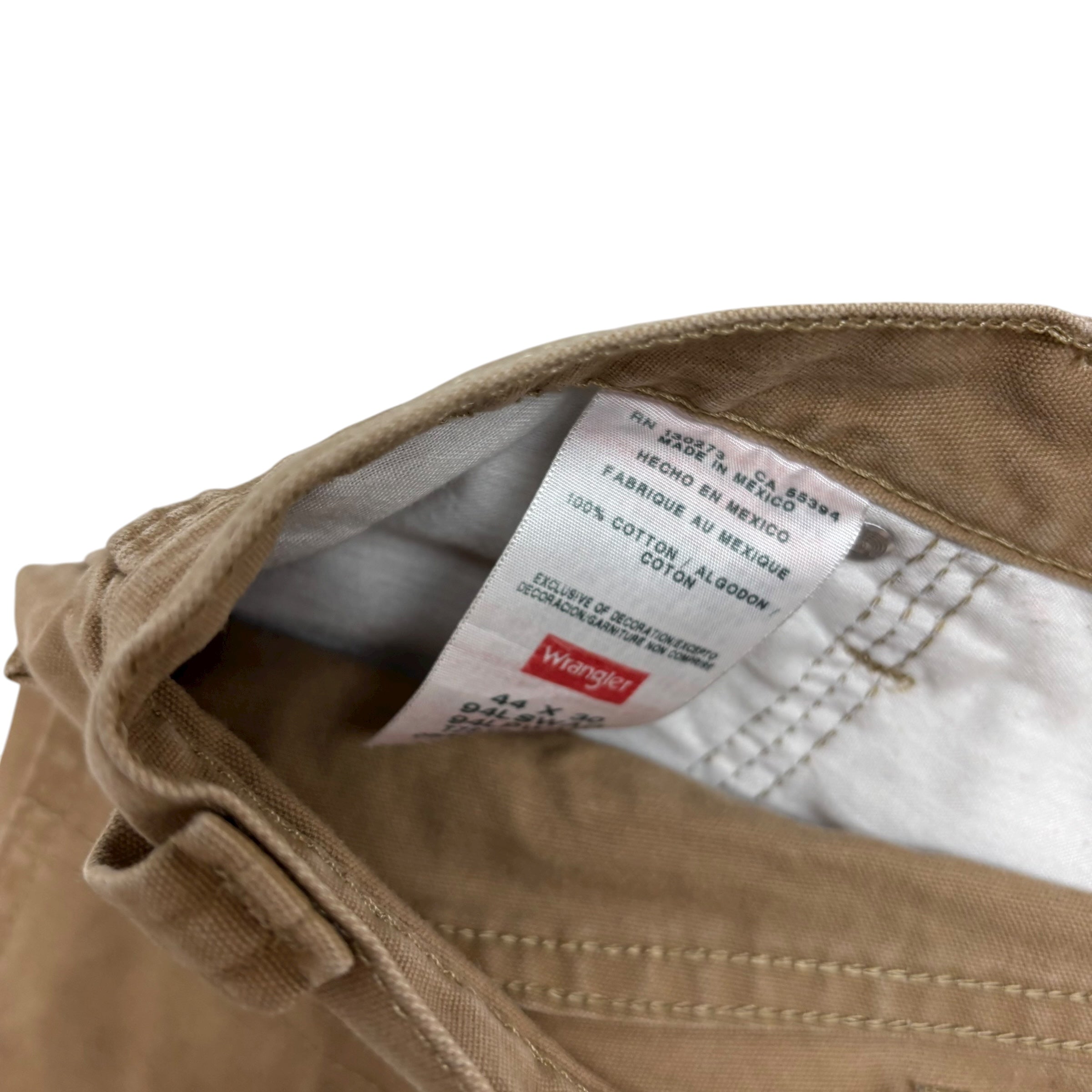 Wrangler Carpenter Pants W44 L30 Mens Tan Relaxed Straight Fit Pants