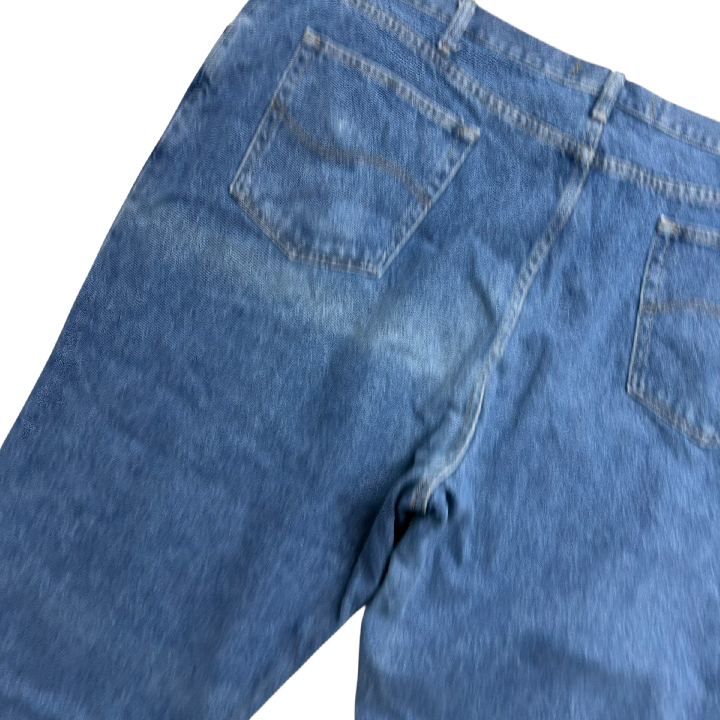 Lee Jeans W50 L25 Mens Mid Blue Regular Straight Fit Vintage Denim