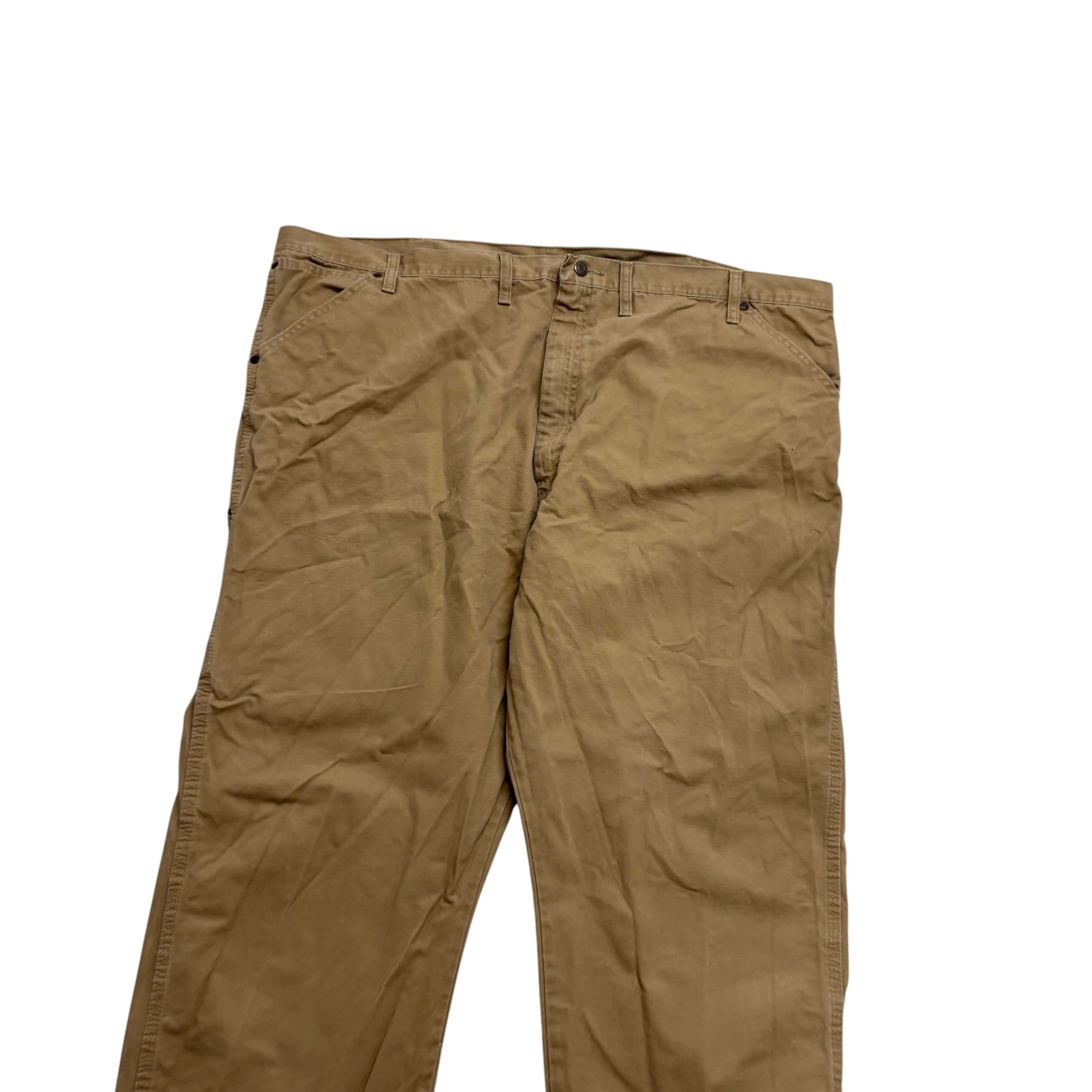Wrangler Carpenter Pants W48 L30 Mens Tan Relaxed Straight Fit Pants (E)