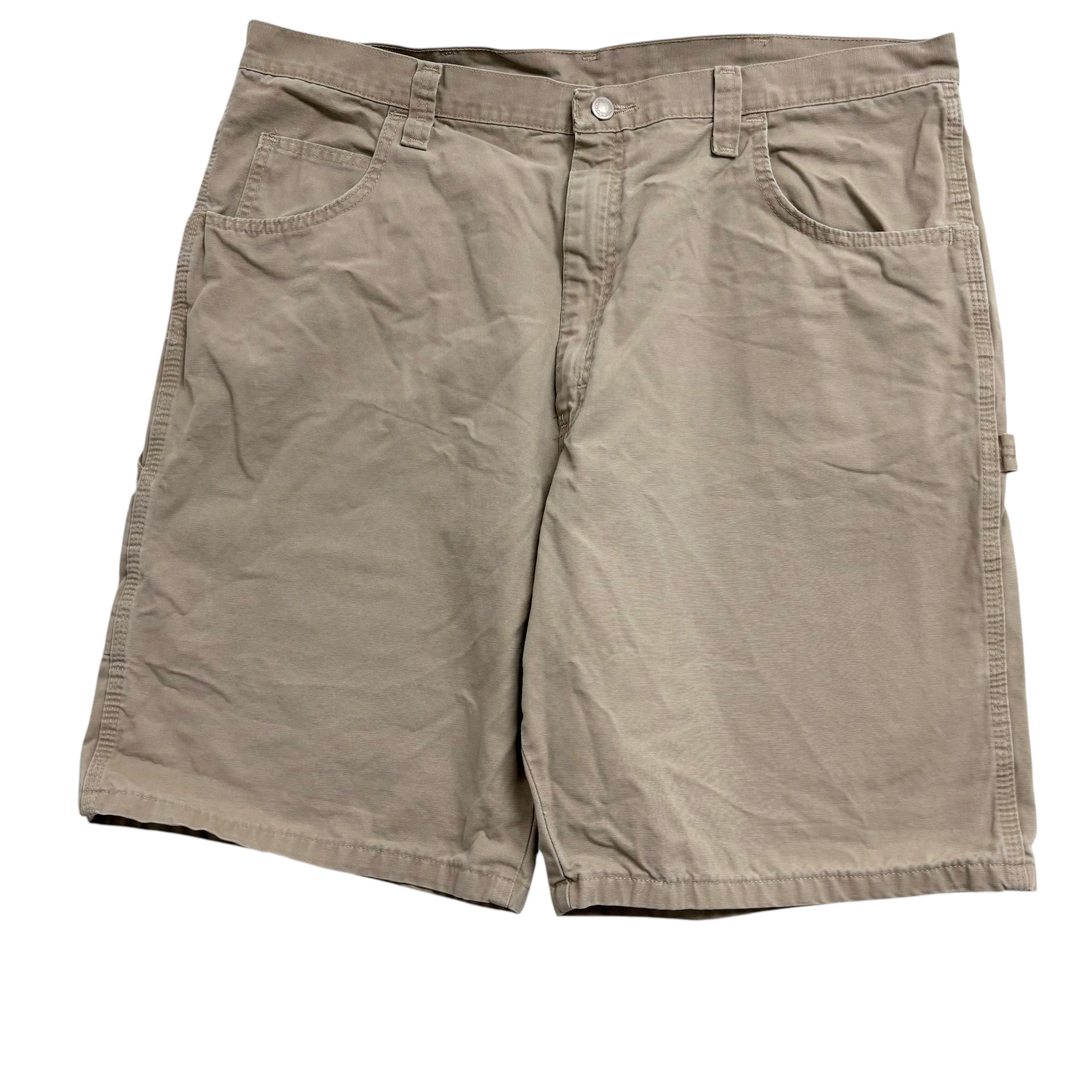 Wrangler Baggy Jorts W40 Mens Beige Canvas Shorts Relaxed Carpenter (E)