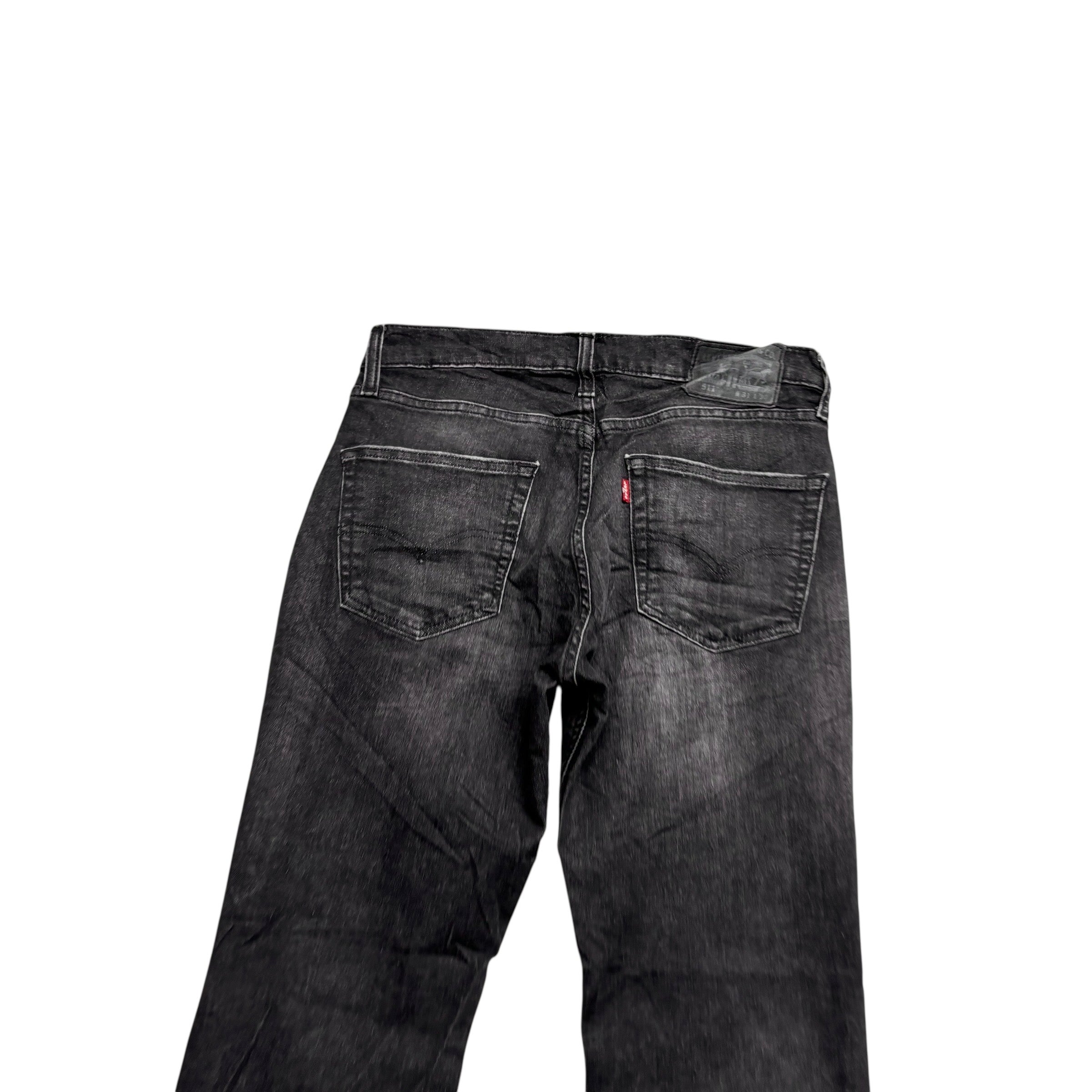 Levis 511 Jeans W31 L30 Mens Black Slim Fit Stretch Denim (E)