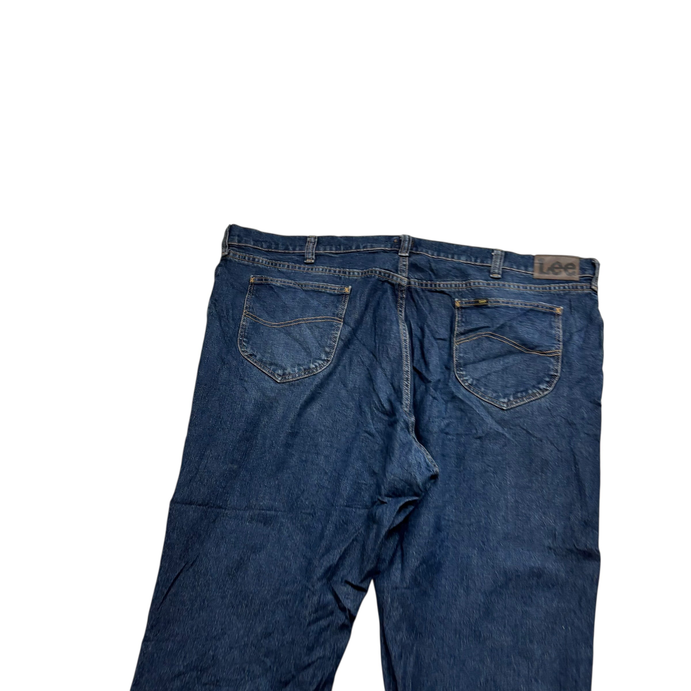 Lee Jeans W48 L28 Mens Dark Blue Baggy Relaxed Straight Fit Stretch Denim (E)