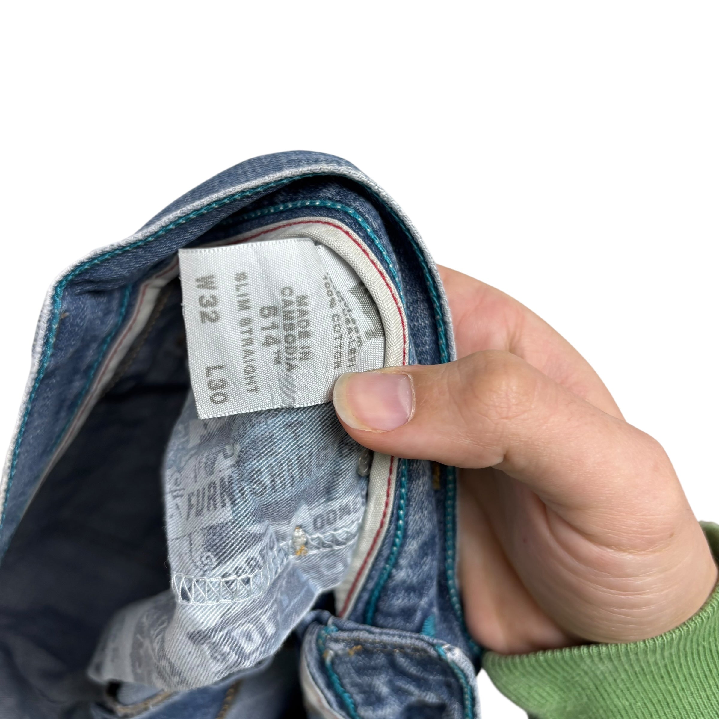 Levis 514 Jeans W32 L30 Mens Mid Blue Regular Straight Fit Vintage Denim