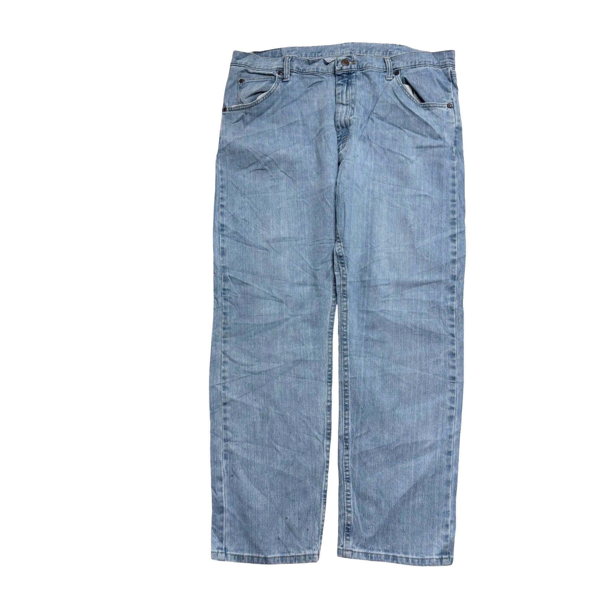 Wrangler Jeans W40 L30 Mens Light Blue Regular Straight Fit Stretch Denim