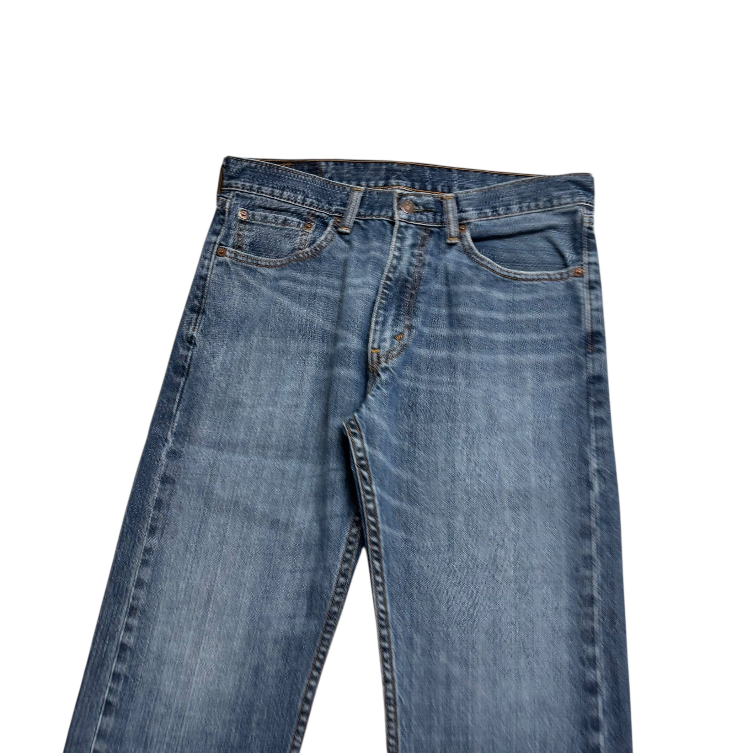 Levis 505 Jeans W32 L30 Mens Mid Blue Regular Straight Fit Denim (E)