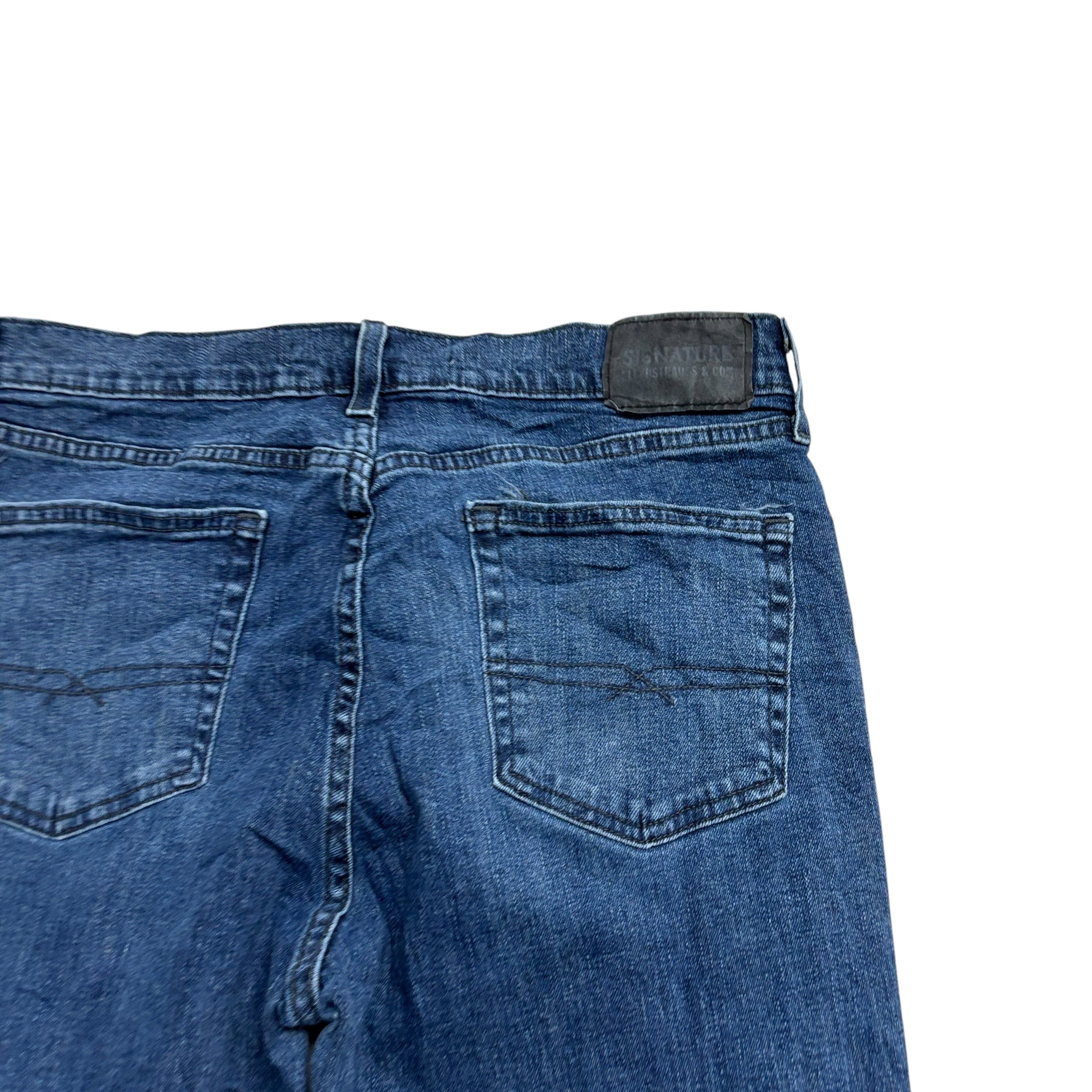 Levis Signature Jeans W34 L34 Mens Navy Blue Athletic Taper Fit Stretch (E)