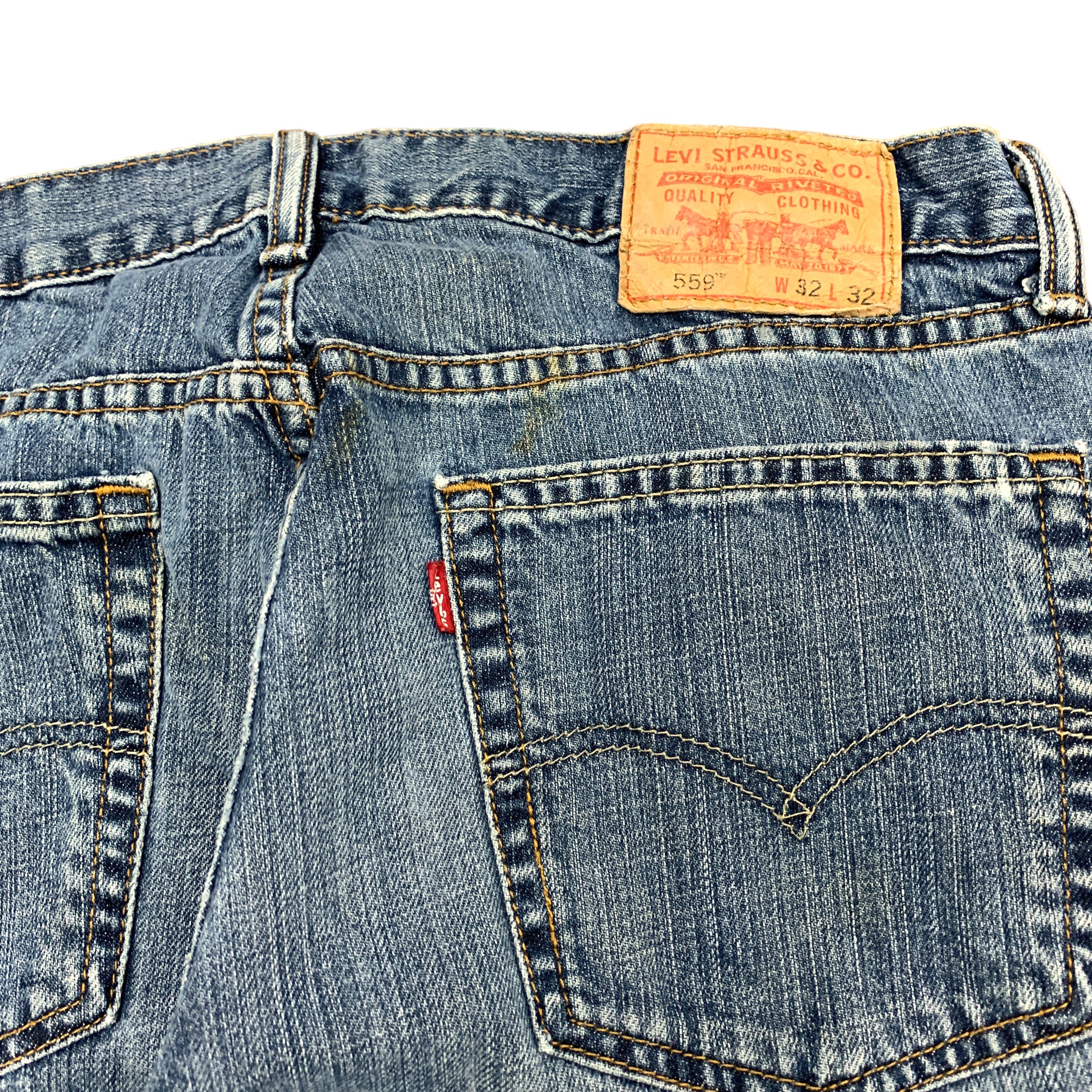 Levis 559 Jeans W32 L32 Mens Blue Vintage Loose Straight Fit Denim