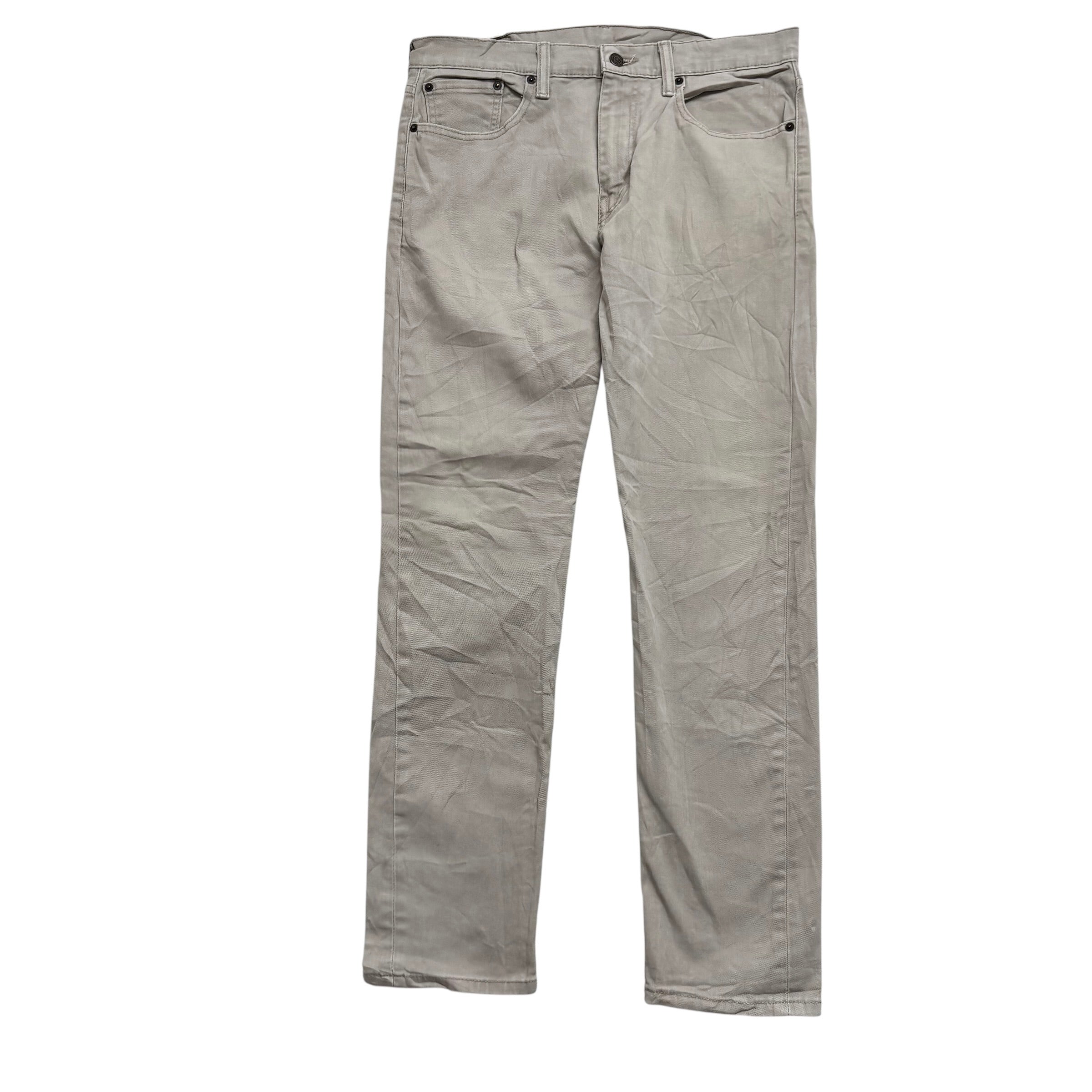 Levis 502 Jeans W32 L31 Mens Beige Stone Regular Tapered Fit Stretch Denim (E)