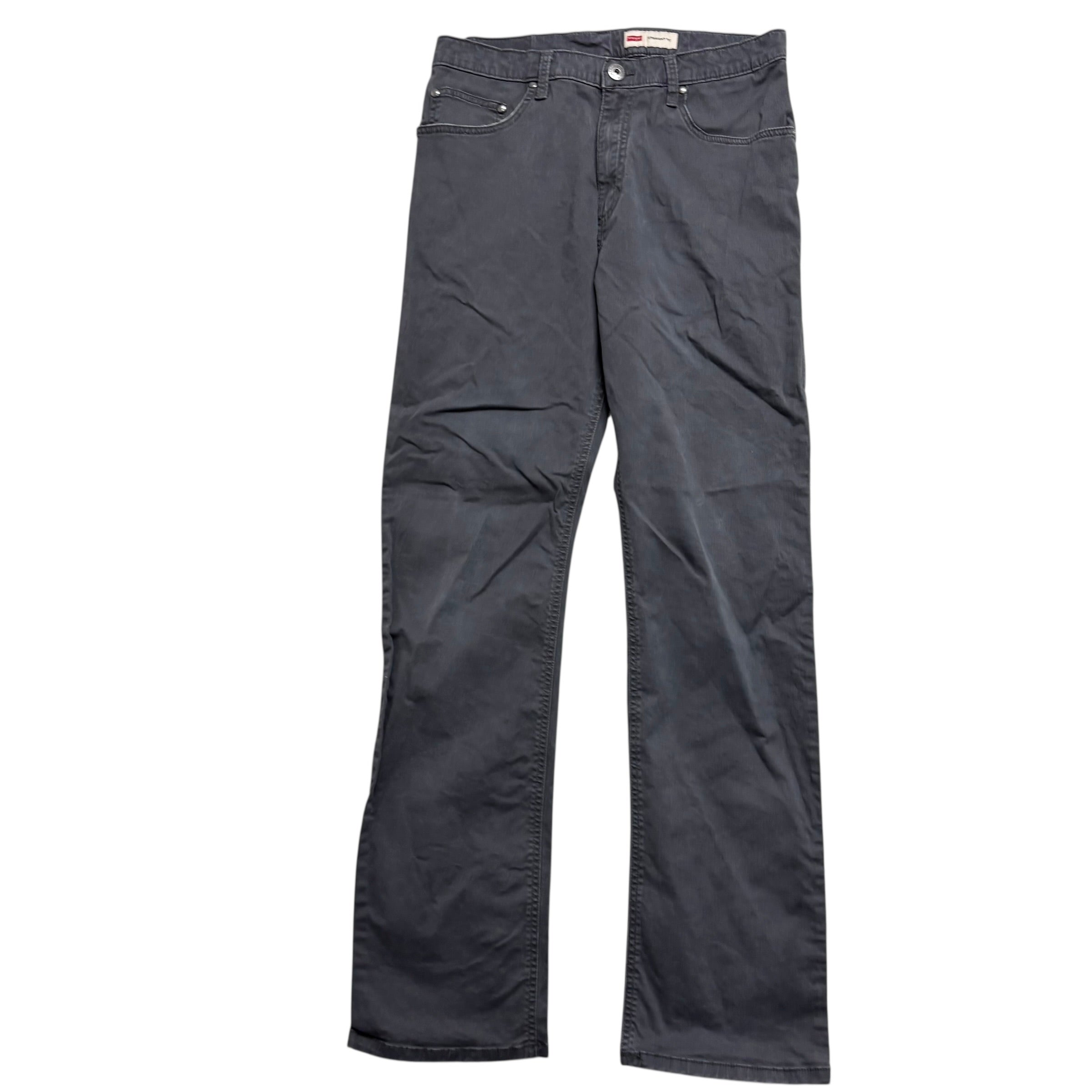 Wrangler Trousers W30 L32 Mens Grey Regular Straight Fit Stretch Pants