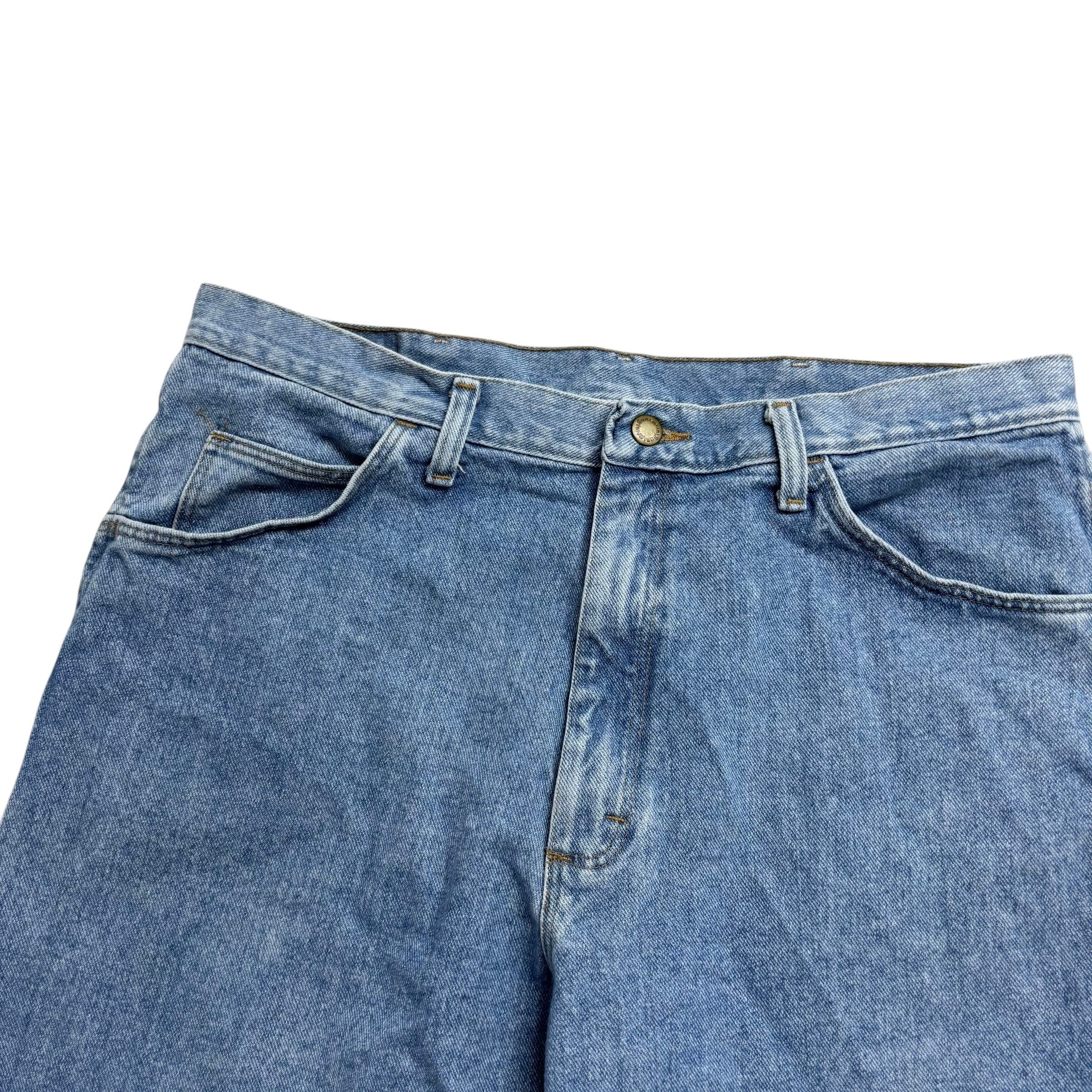 Vintage Wrangler Baggy Jorts W36 Mens Denim Shorts Light Blue Relaxed Fit (E)