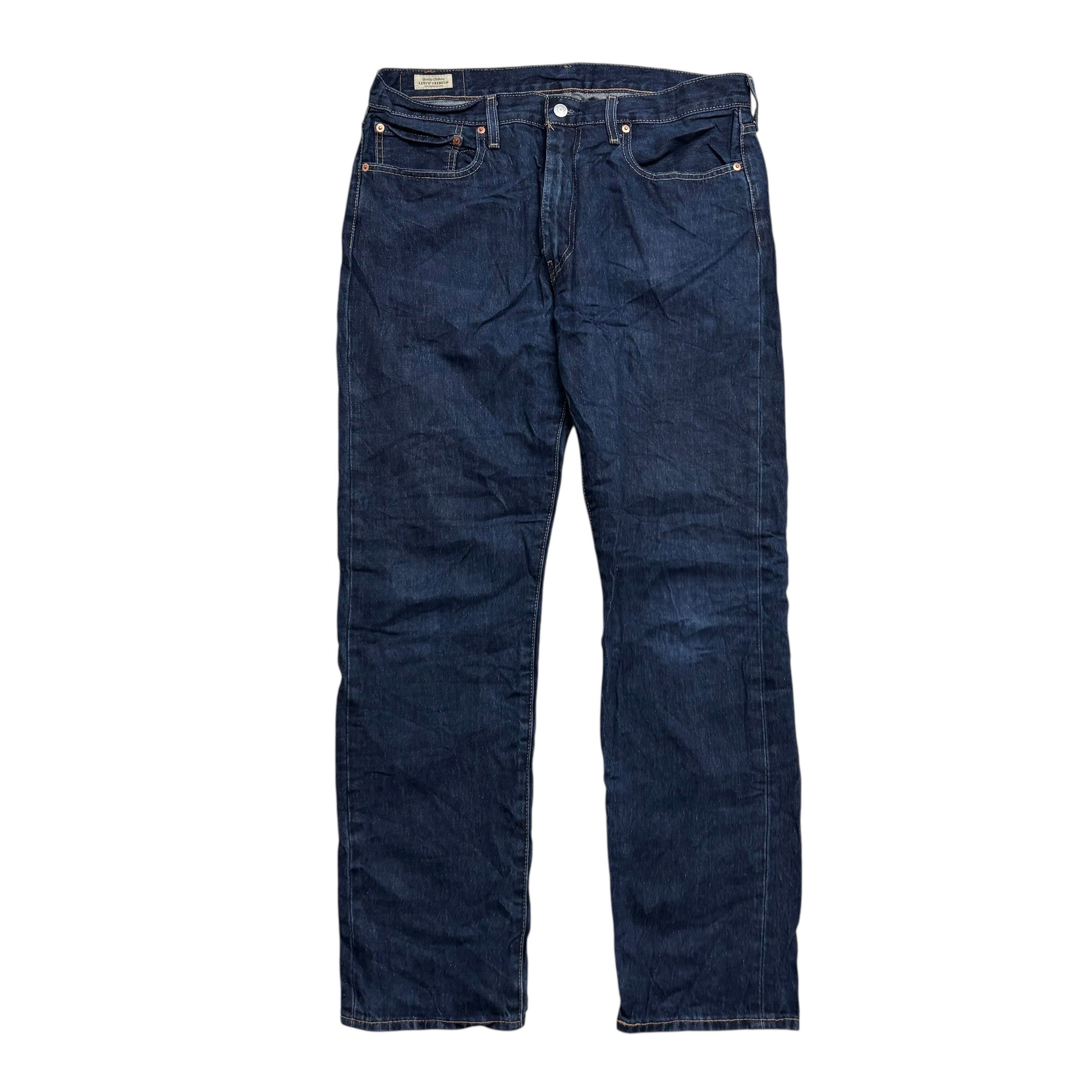 Levis 502 Jeans W36 L33 Mens Dark Blue Regular Tapered Fit Stretch Denim (E)