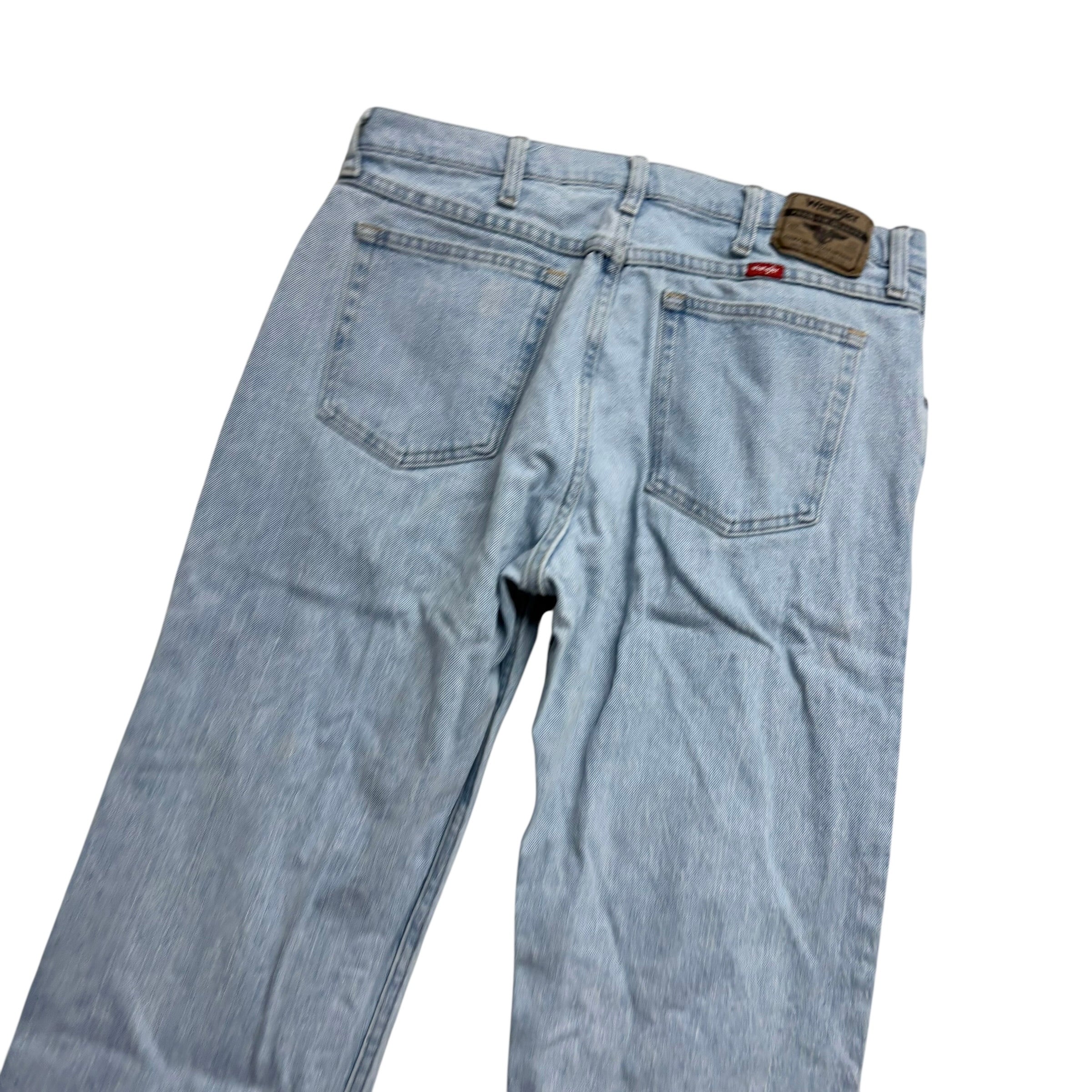 Wrangler Jeans W34 L29 Mens Light Blue Regular Straight Fit Stretch Denim