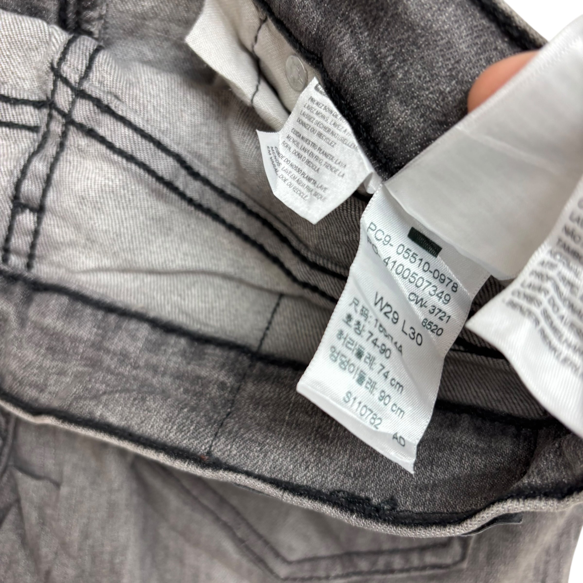 Levis 510 Jeans W29 L29 Mens Grey Skinny Fit Stretch Denim (E)