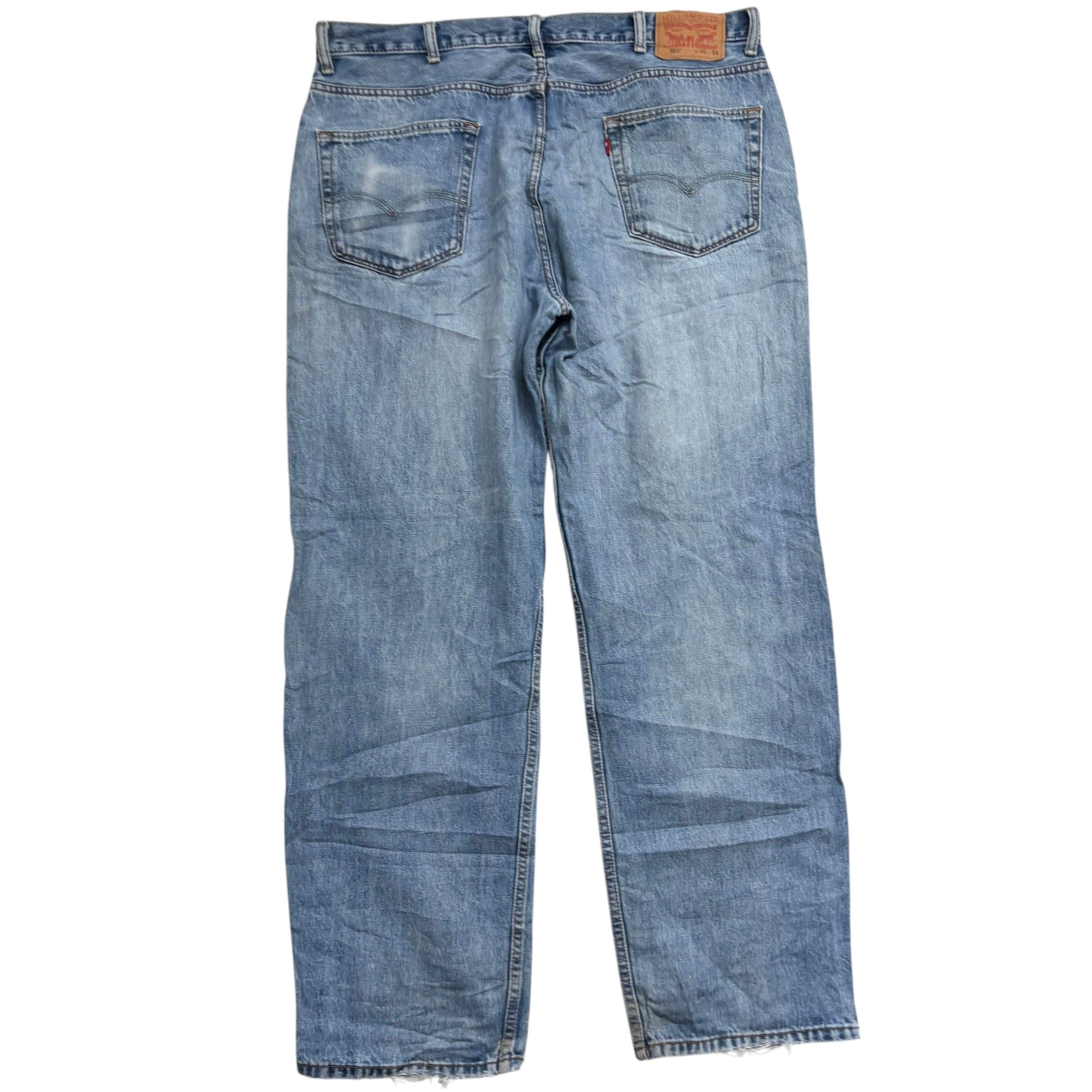 Levis 550 Jeans W40 L34 Mens Light Blue Baggy Relaxed Straight Fit Denim (F)