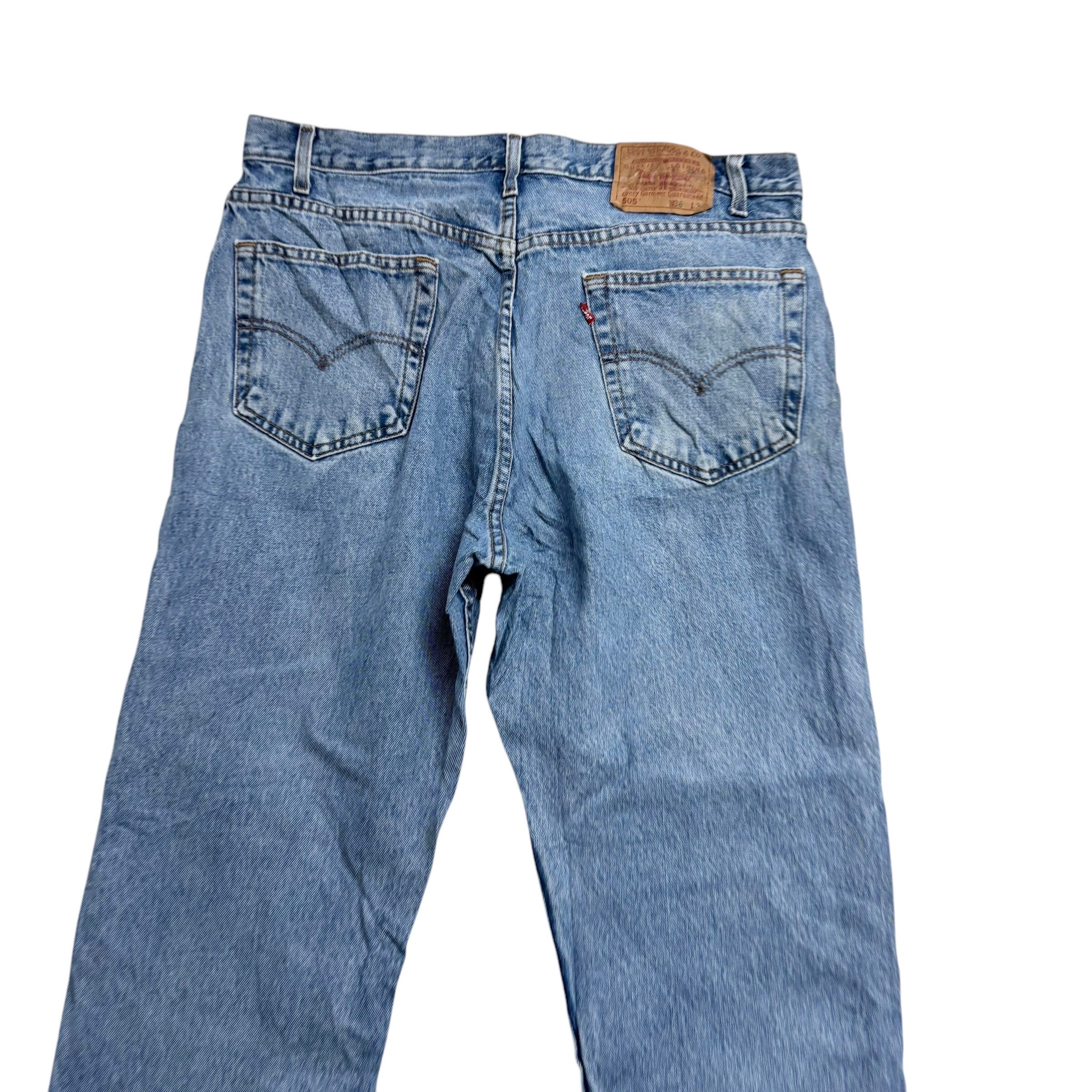 Levis 505 Jeans W36 L27 Mens Light Blue Regular Straight Fit Vintage Denim