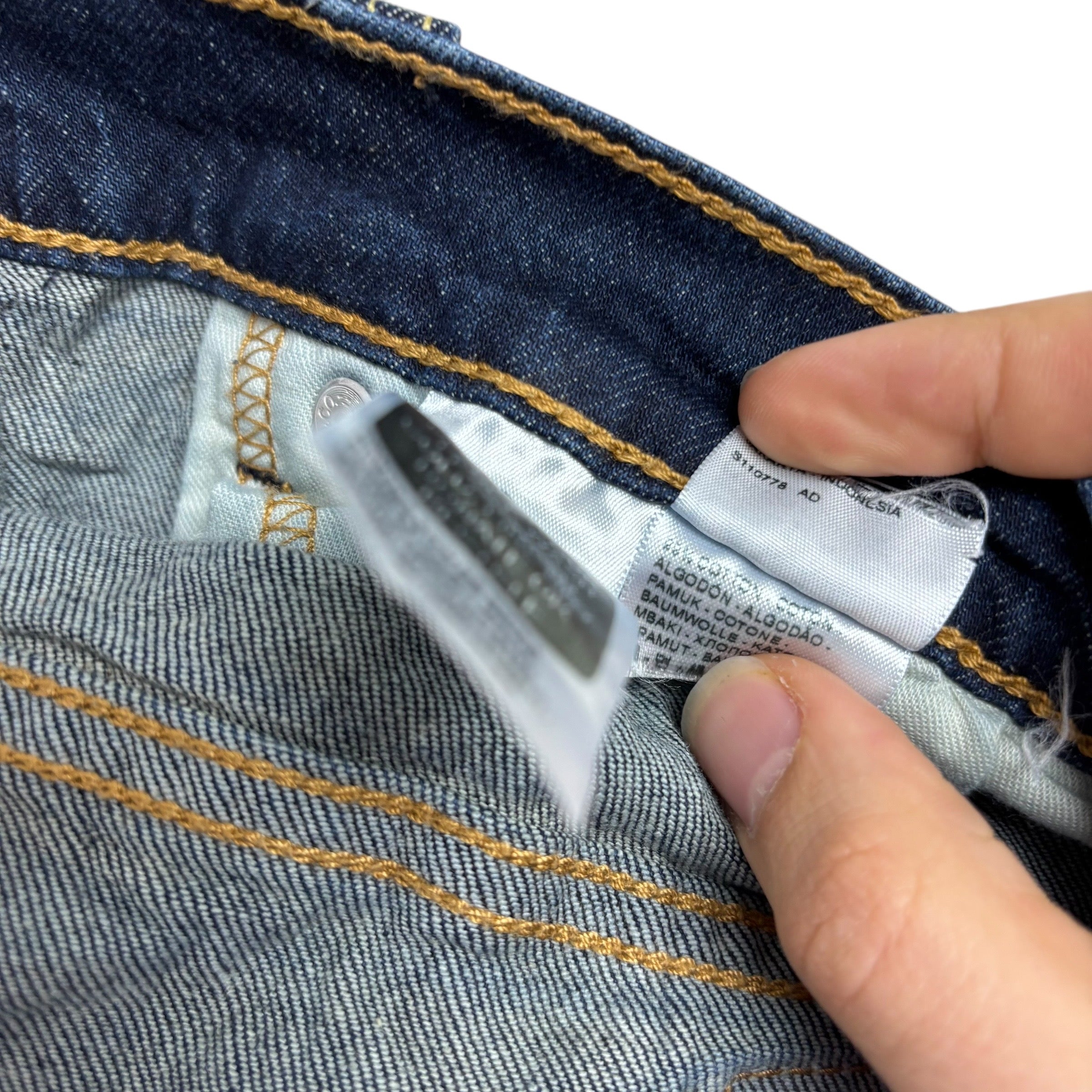 Levis 505 Jeans W34 L29 Mens Dark Blue Regular Straight Fit Stretch Denim (E)