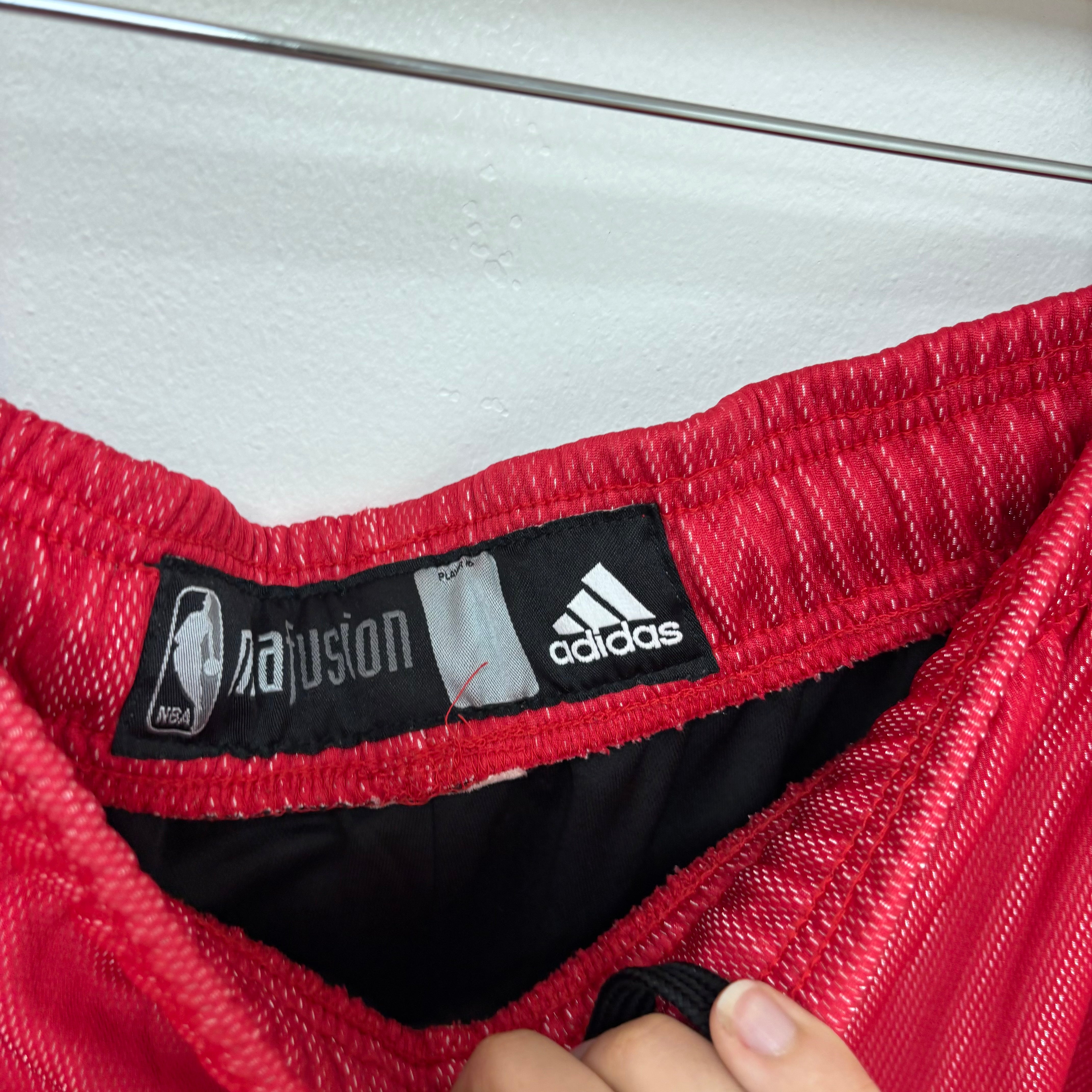 Adidas Shorts Mens XL Red Sports Basketball Gym Athletic NBA Vintage (E)