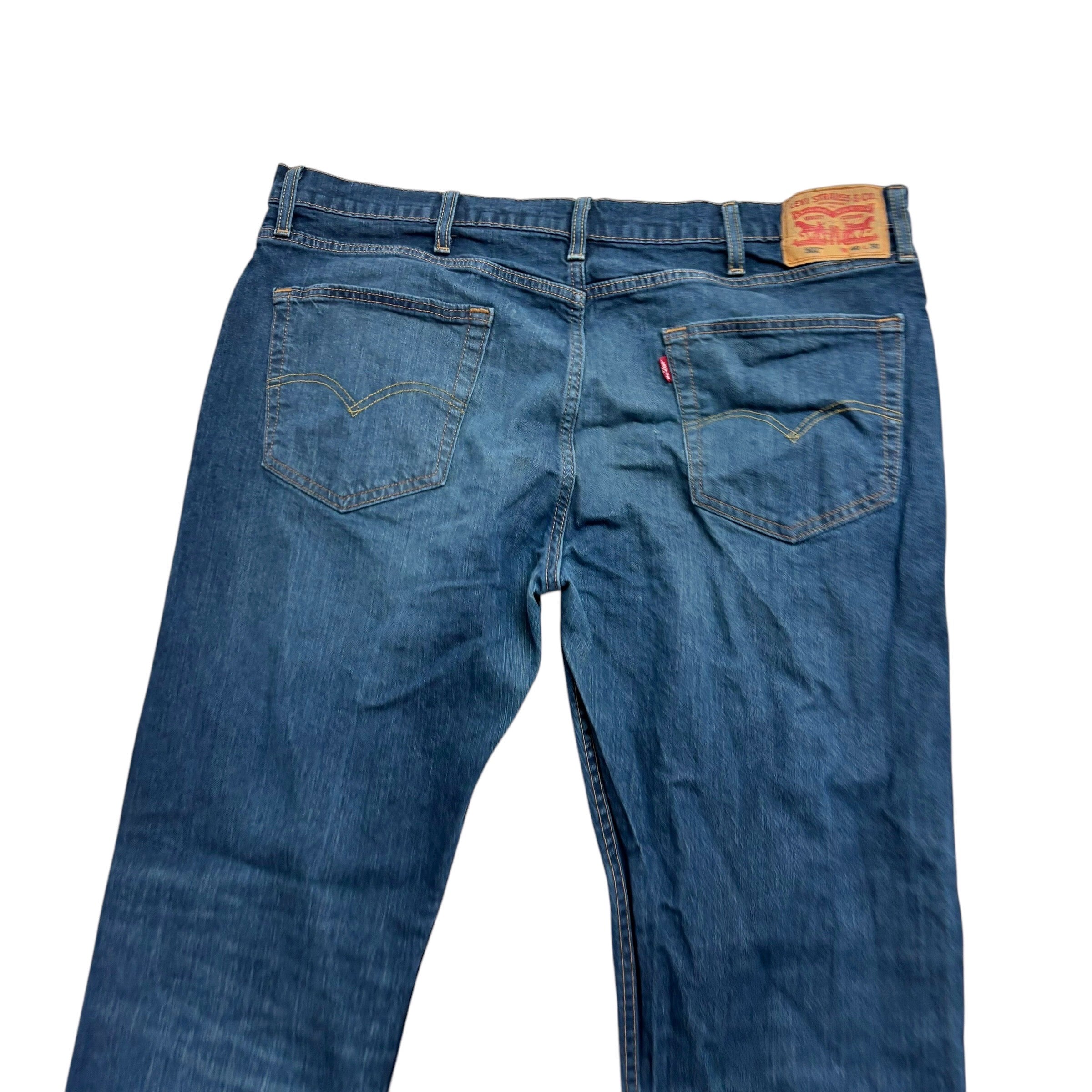 Levis 502 Jeans W40 L29 Mens Dark Blue Regular Tapered Fit Stretch Denim (E)