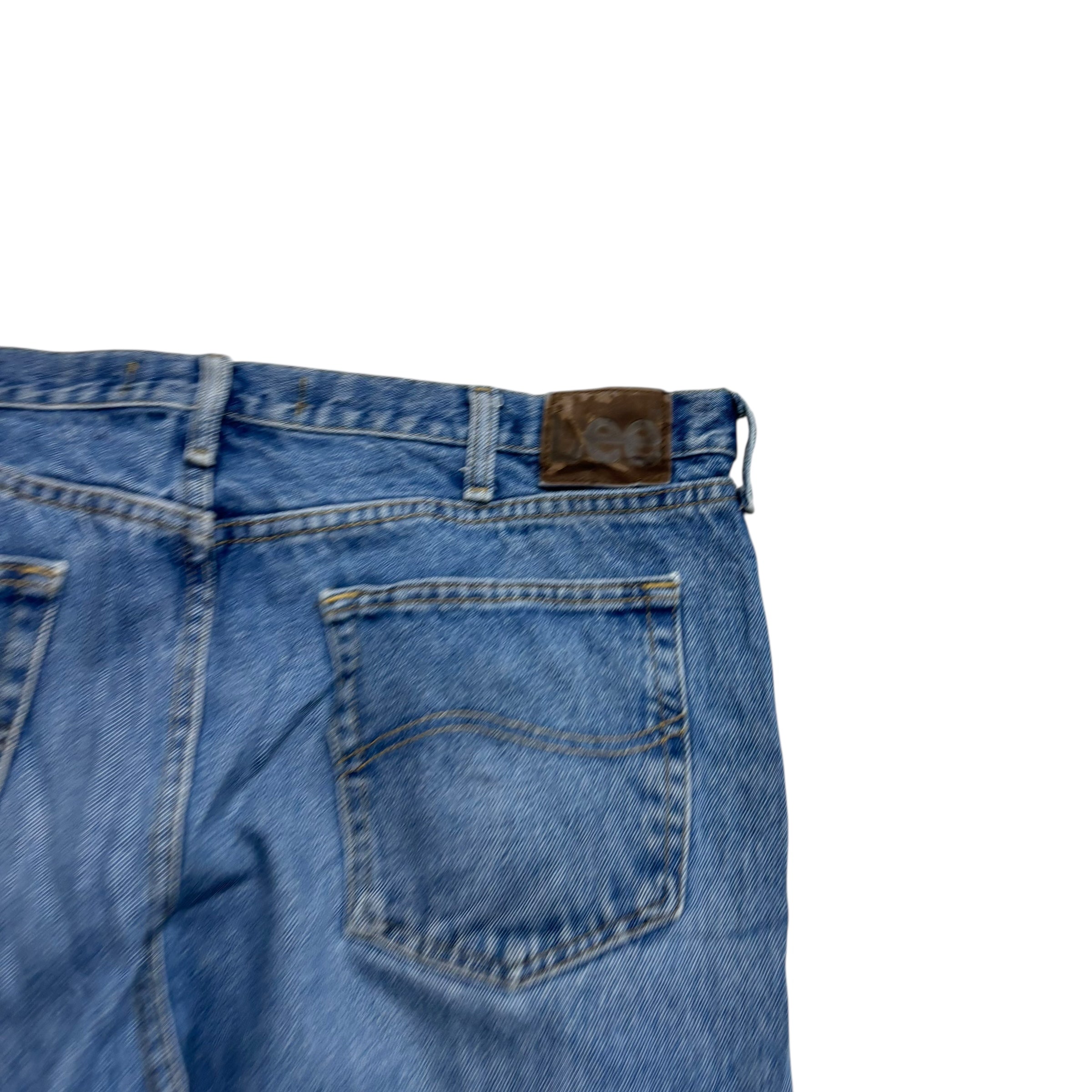 Lee Jeans W40 L30 Mens Mid Blue Regular Straight Fit Vintage Denim