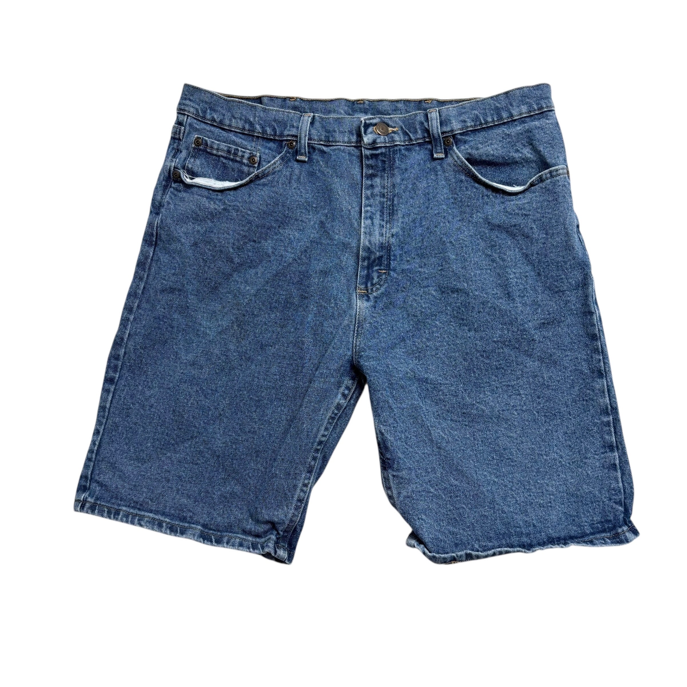 Wrangler Jorts W36 Mens Denim Shorts Mid Blue Regular Fit Stretch