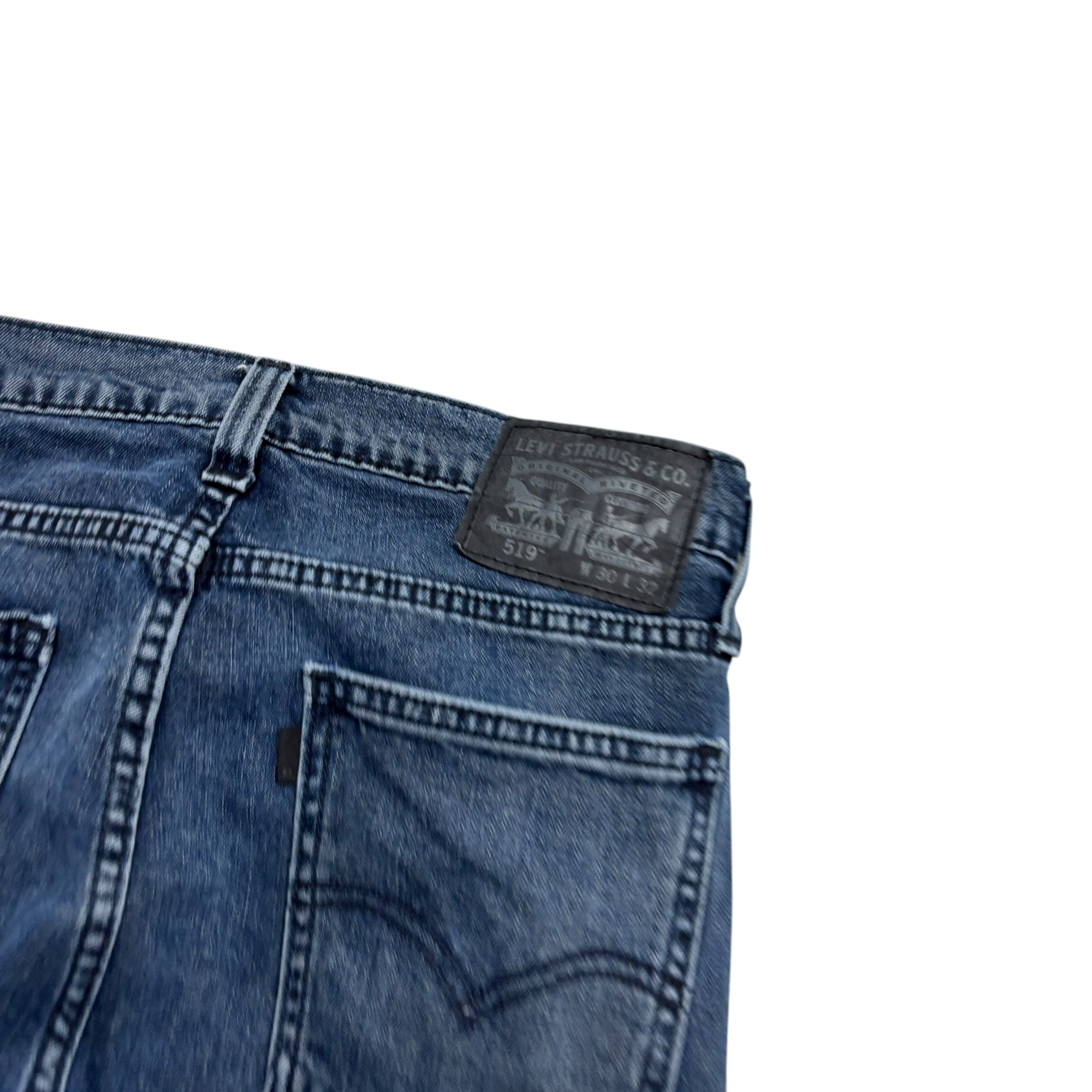 Levis 519 Jeans W30 L32 Mens Navy Blue Super Skinny Fit Stretch Denim