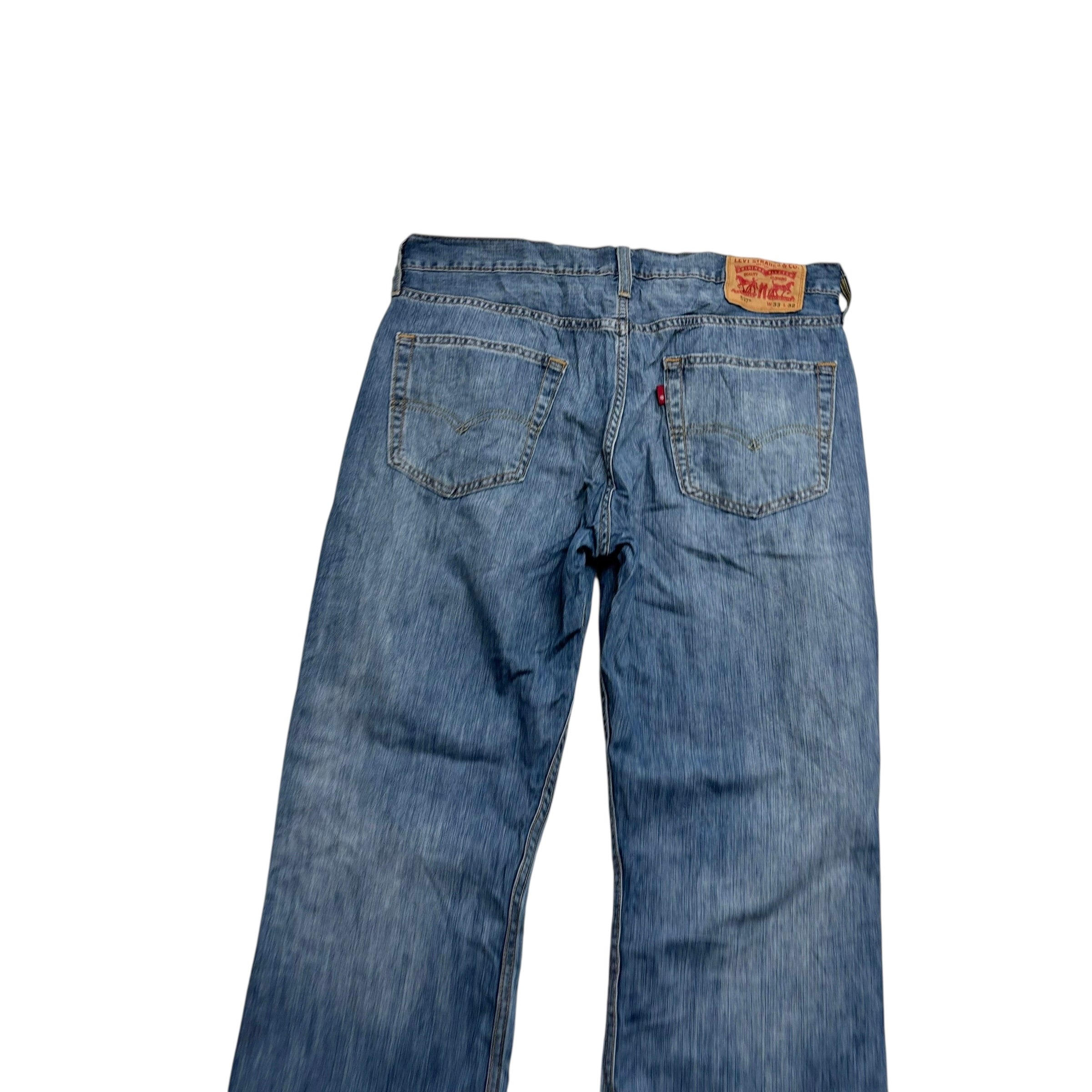 Levis 527 Jeans W33 L32 Mens Mid Blue Slim Bootcut Fit Denim (E)