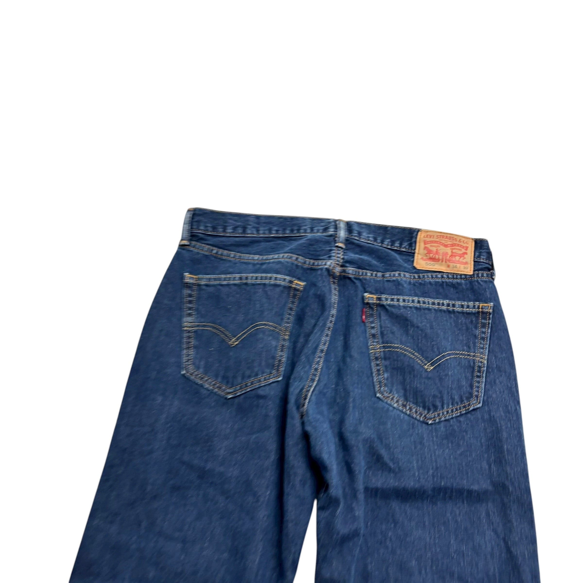 Levis 559 Jeans W34 L30 Mens Dark Blue Baggy Relaxed Fit Vintage Denim (E)