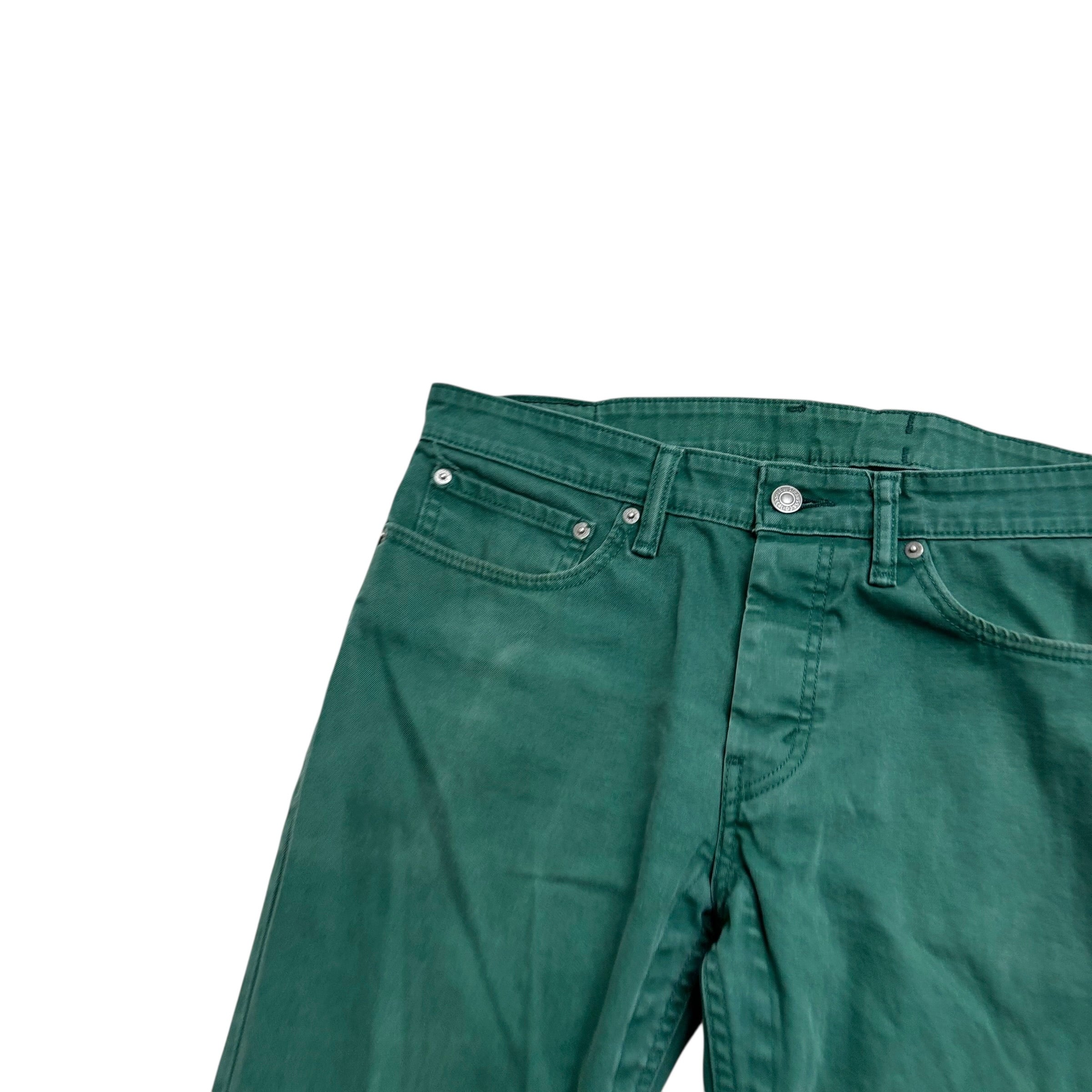Levis 511 Commuter Trousers W34 L31 Mens Green Slim Fit Stretch Pants