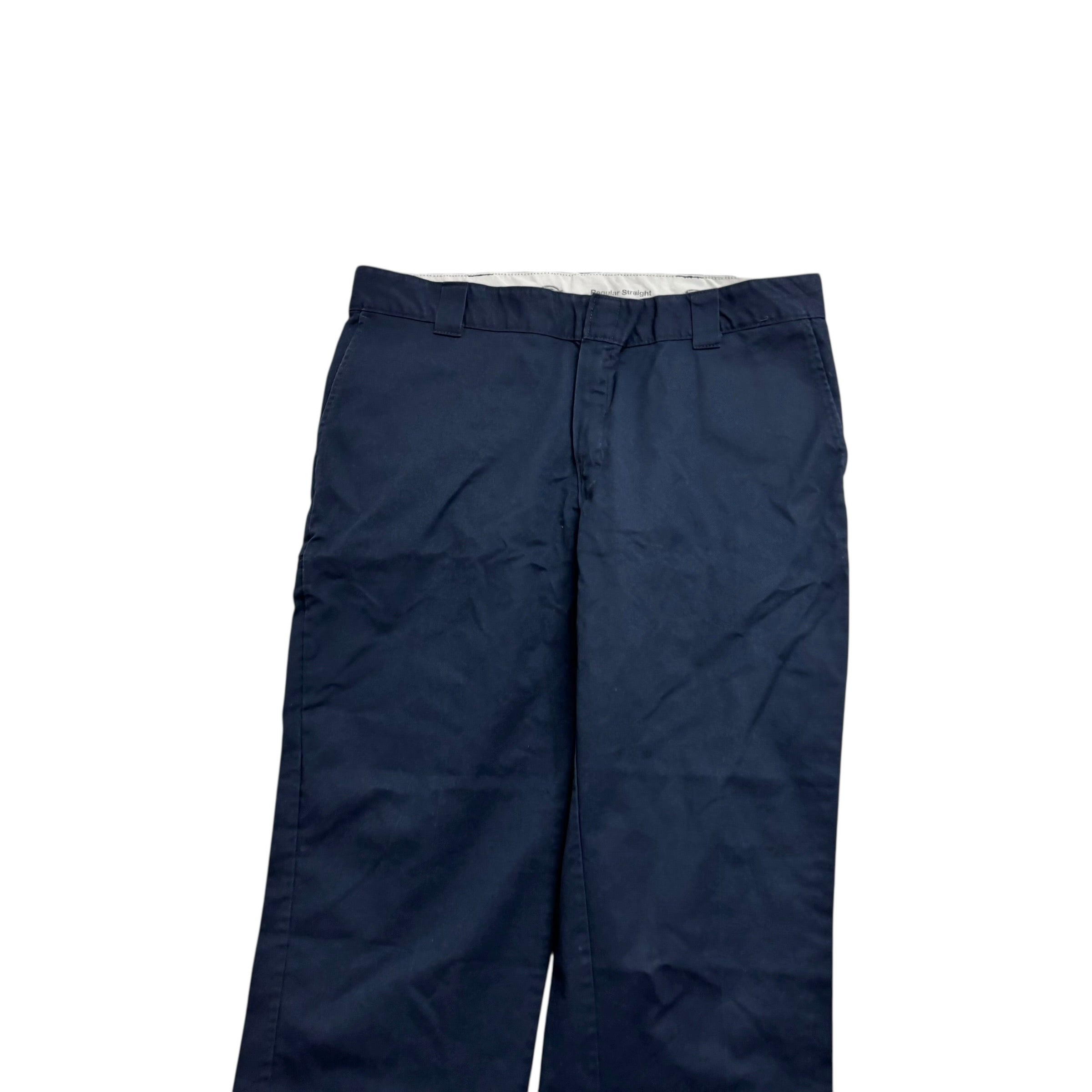 Dickies Chino Trousers W40 L30 Mens Navy Blue Regular Straight Fit Pants (E)