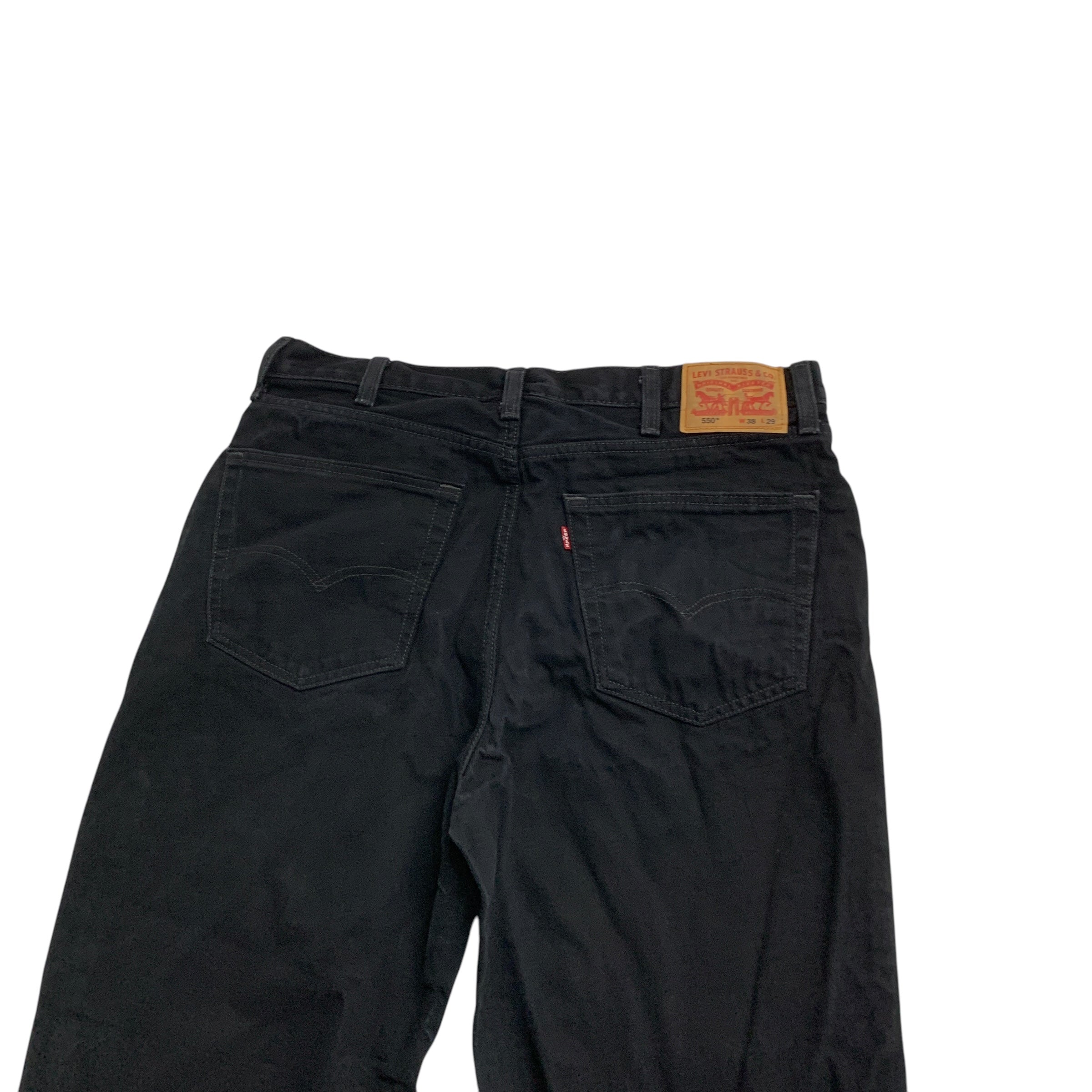 Levis 550 Jeans W38 L29 Mens Black Baggy Relaxed Straight Fit Denim