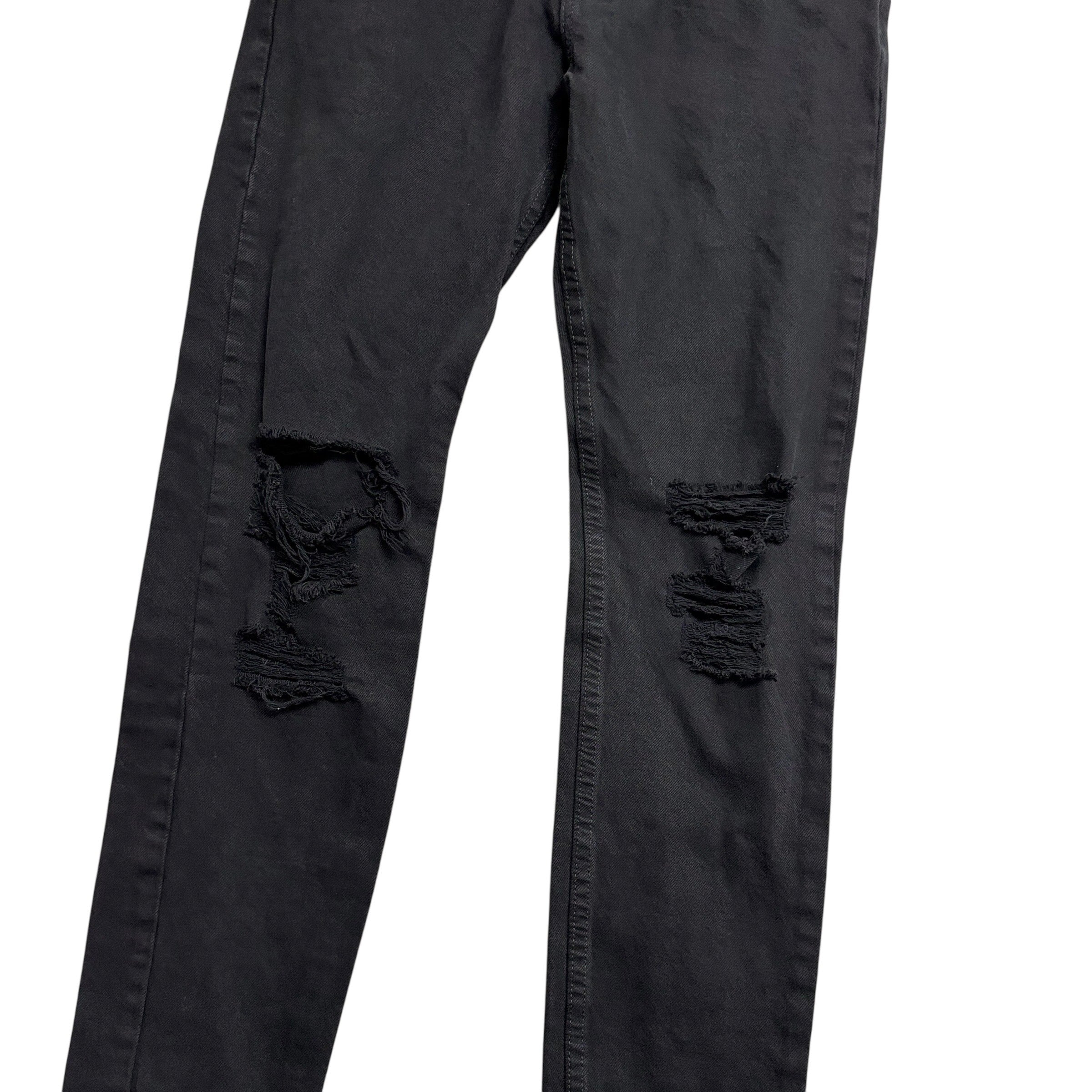 Levis 512 Distressed Jeans W30 L30 Mens Black Slim Tapered Fit Stretch Denim (E)