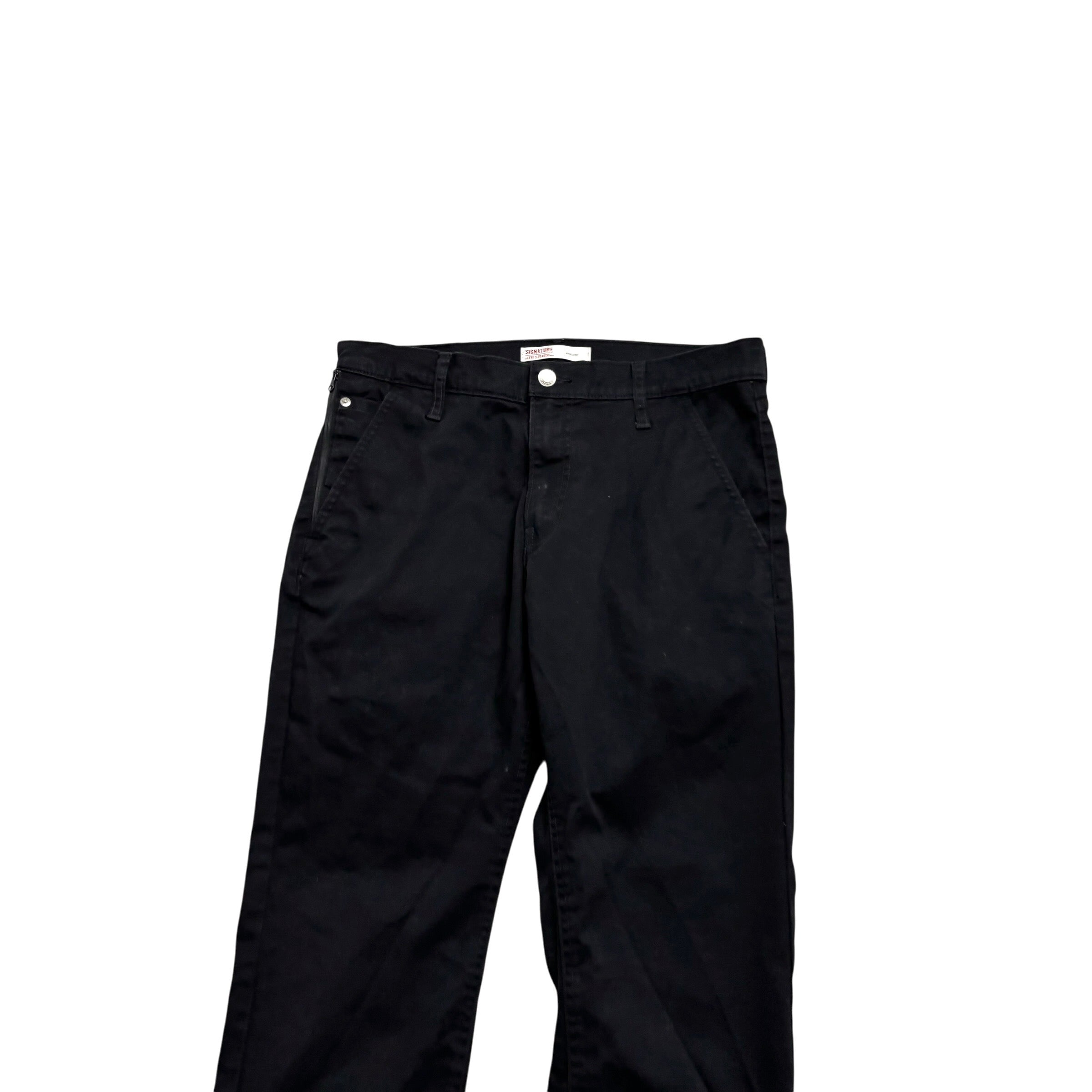 Levis Signature Trousers W32 L30 Mens Black Athletic Tapered Stretch (E)