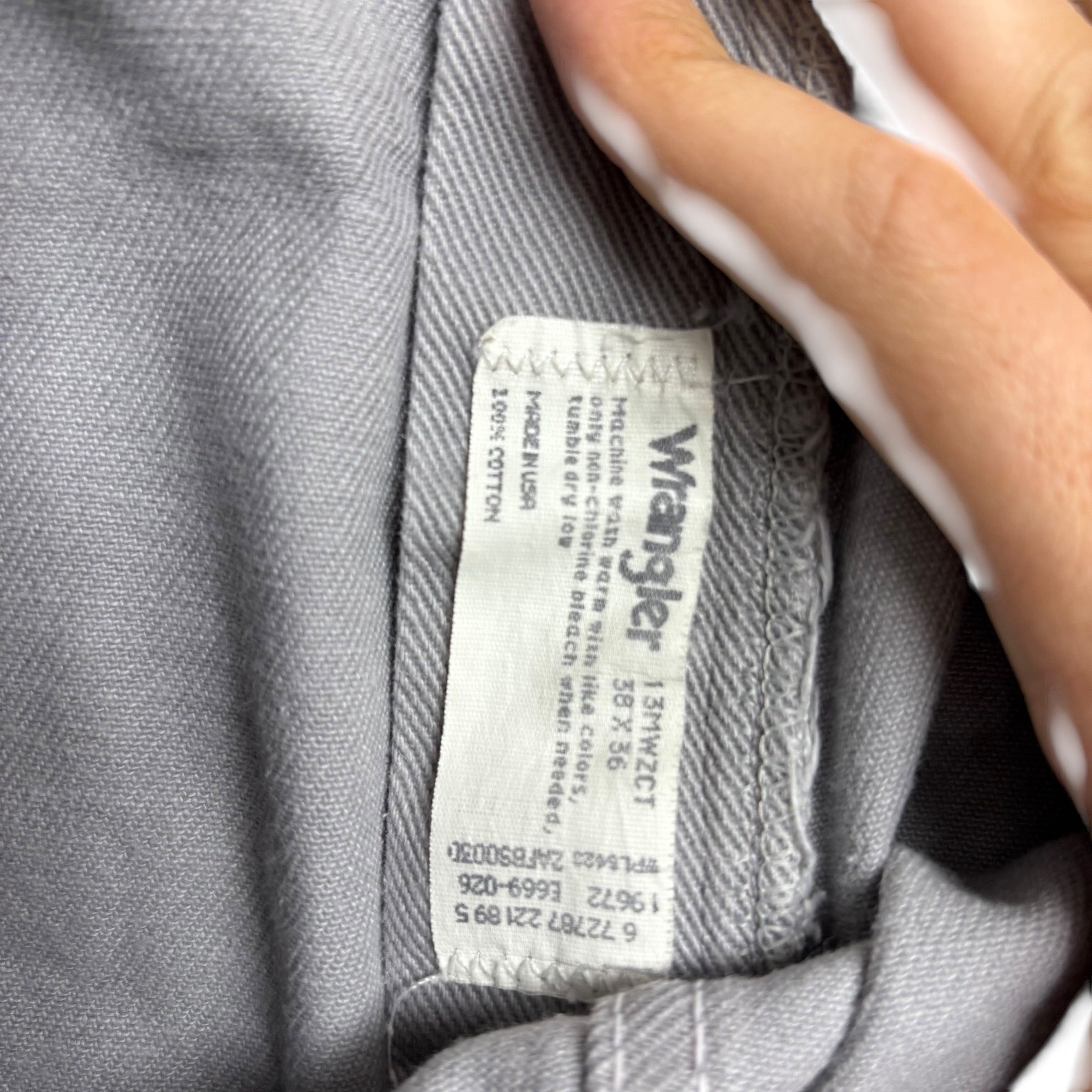 Wrangler Jeans Cowboy Cut W36 L35 Mens Grey 13MWZ Original USA Made Vintage (F)