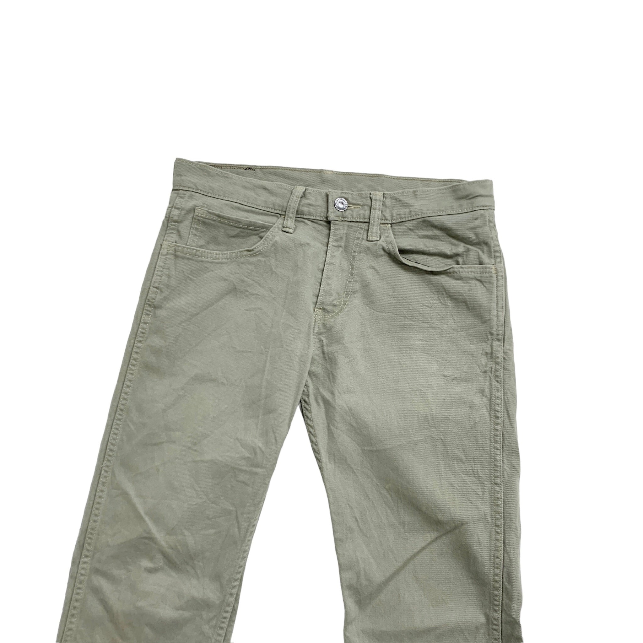 Levis 513 Trousers W31 L30 Mens Green Slim Straight Fit Stretch Cotton Pants