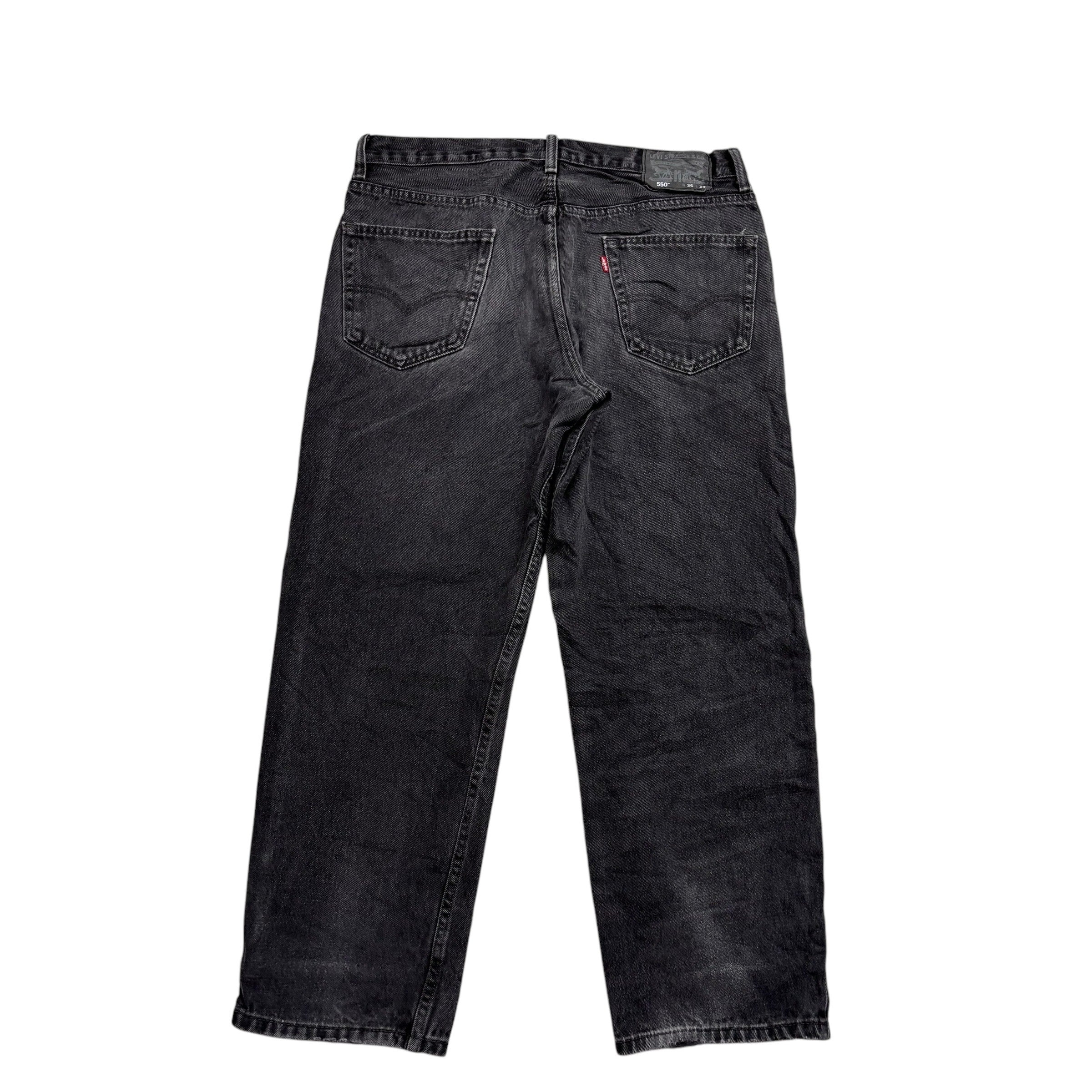 Levis 550 Jeans W36 L28 Mens Black Baggy Relaxed Straight Fit Vintage Denim