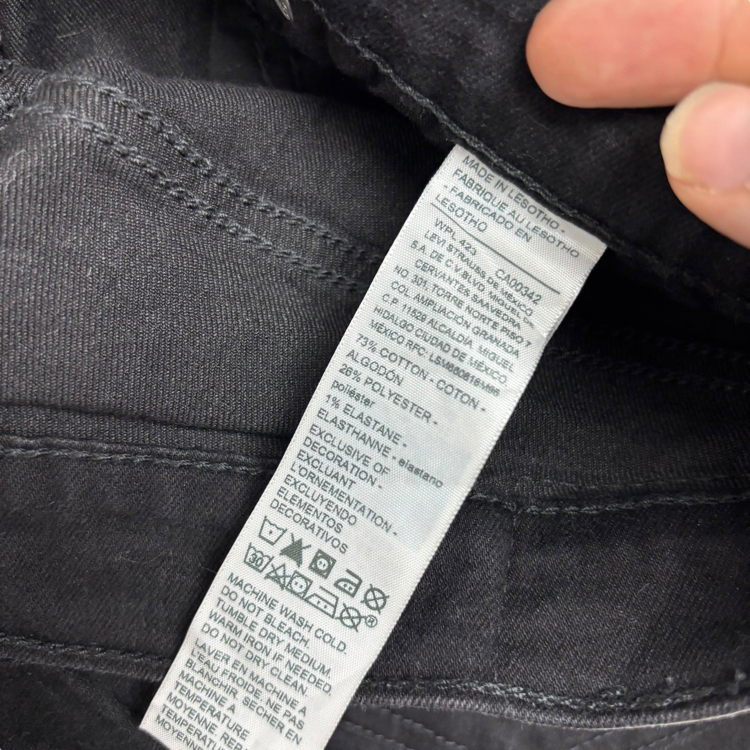 Levis Denizen Jeans W29 L32 Mens Black Slim Fit Stretch