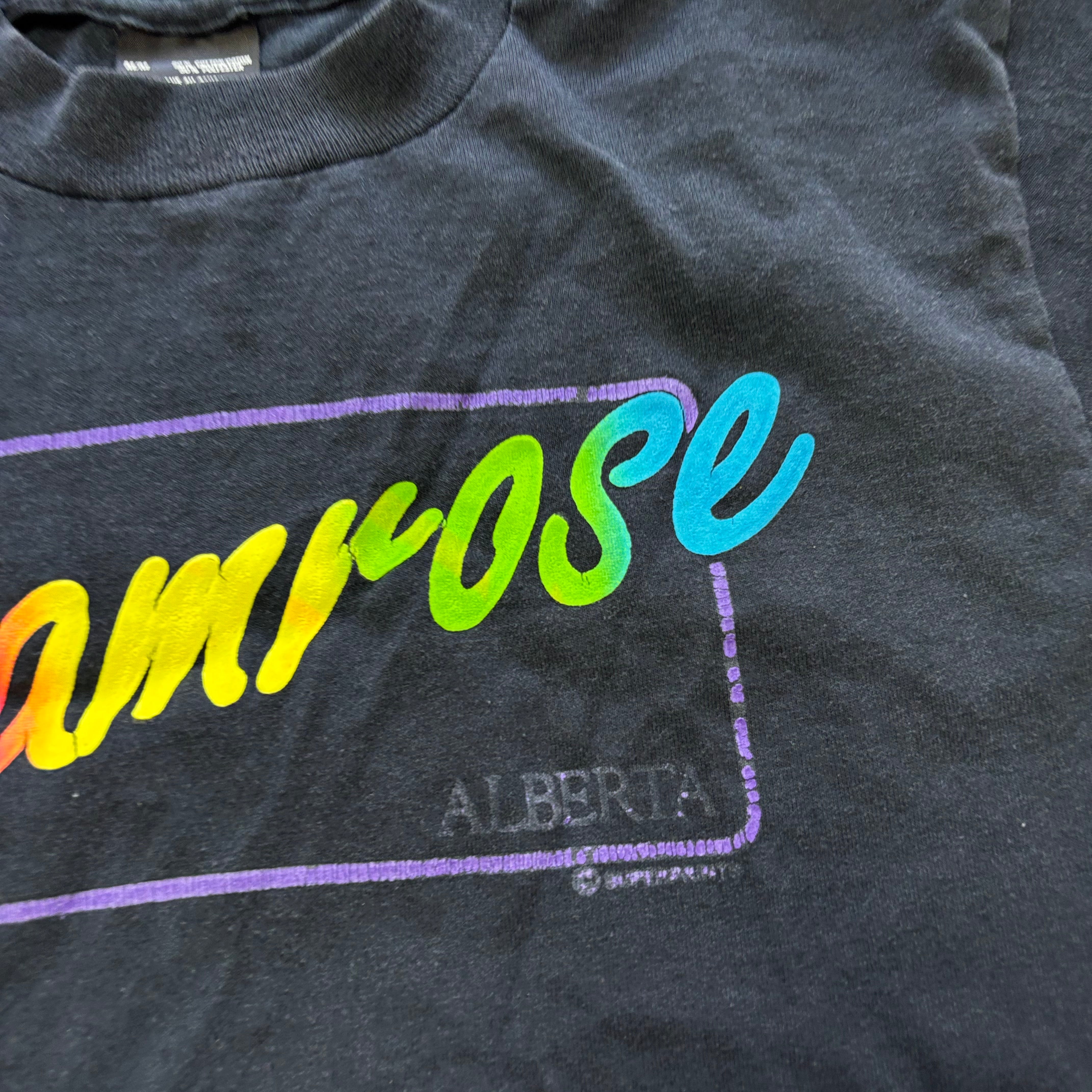 Vintage T Shirt Mens XS Black Single Stitch Graphic Print 90s Tourist