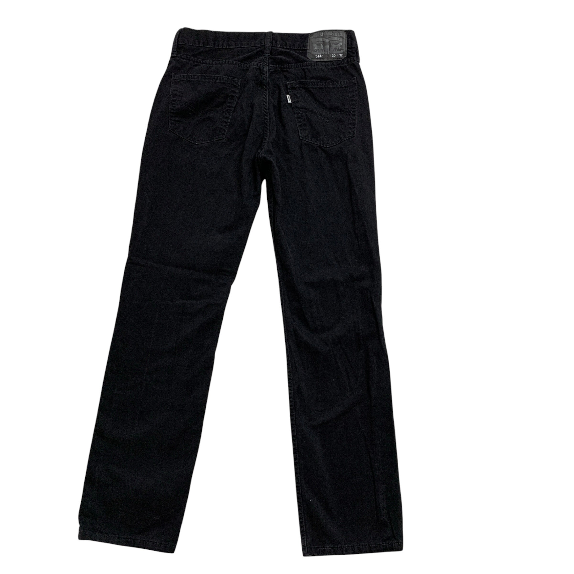 Levis 514 Trousers W30 L32 Mens Black Regular Straight Fit Cotton Pants