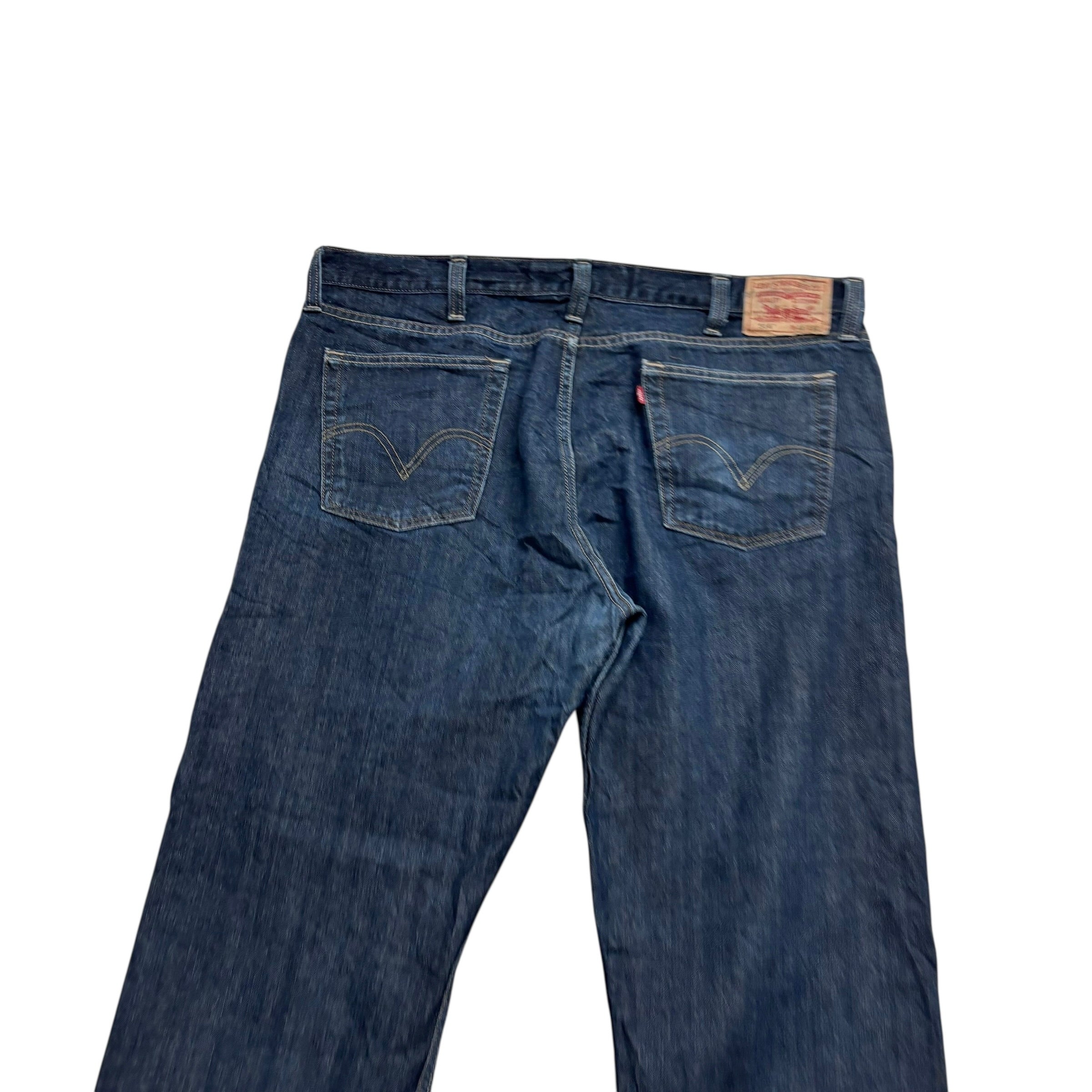 Levis 514 Jeans W44 L32 Mens Dark Blue Relaxed Straight Fit Vintage Denim (E)