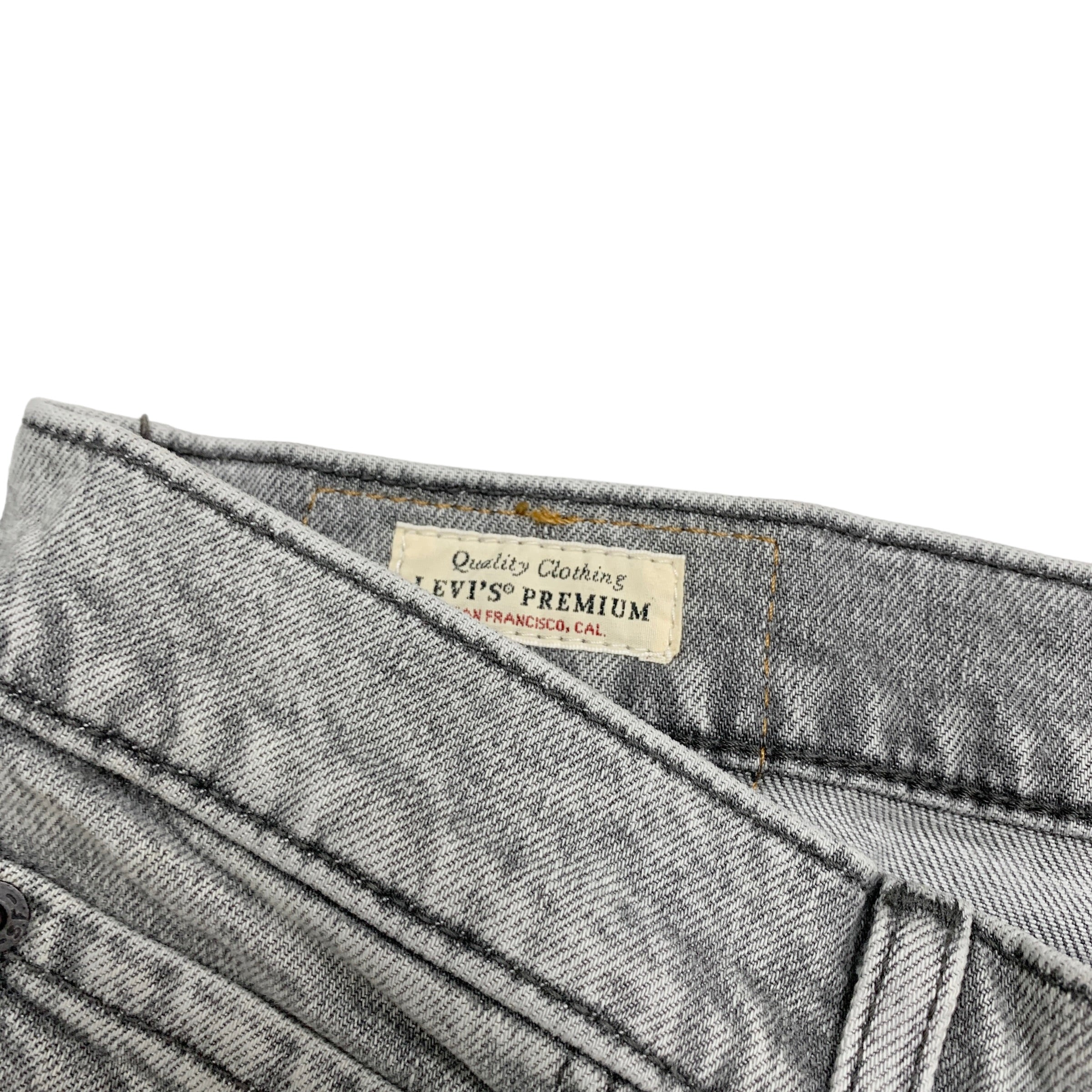 Levis 511 Jeans W33 L32 Mens Grey Slim Fit Stretch Denim Premium Big E